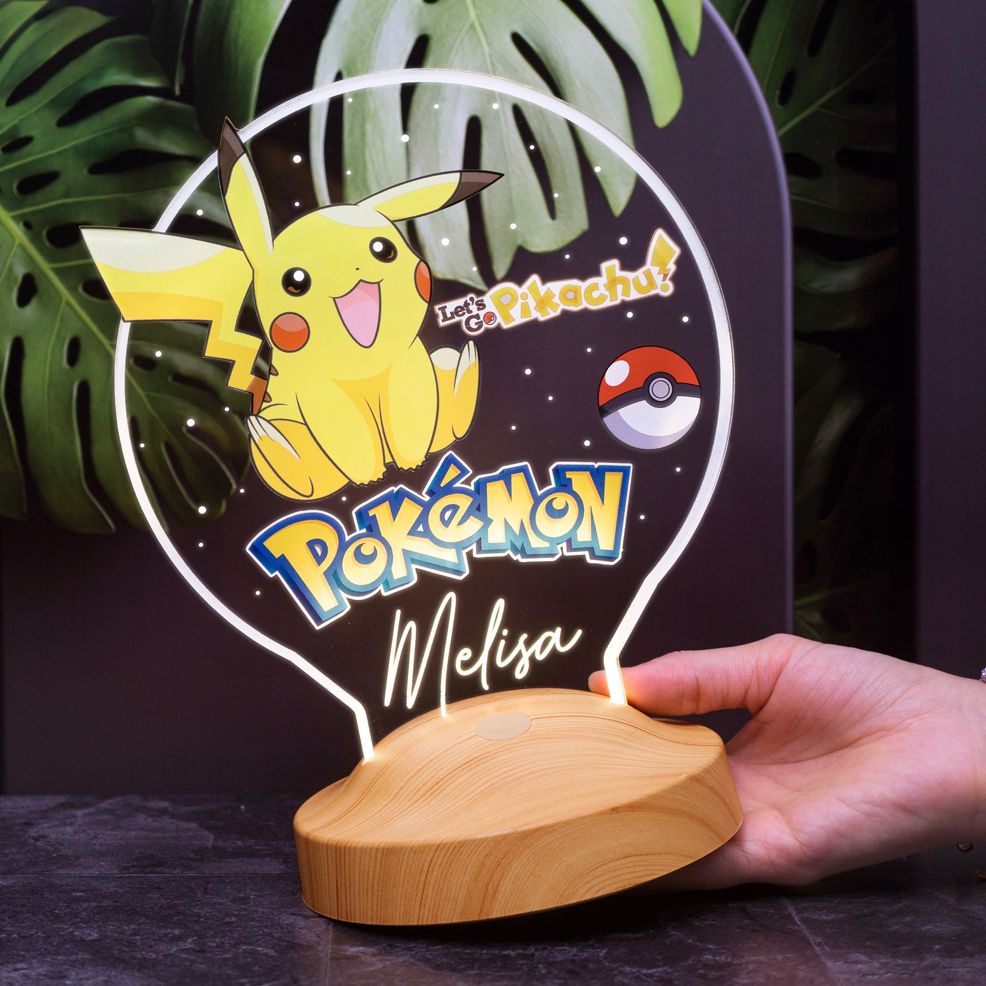 Personalisierte Kinderzimmer Lampe mit UV Druck Pikachu