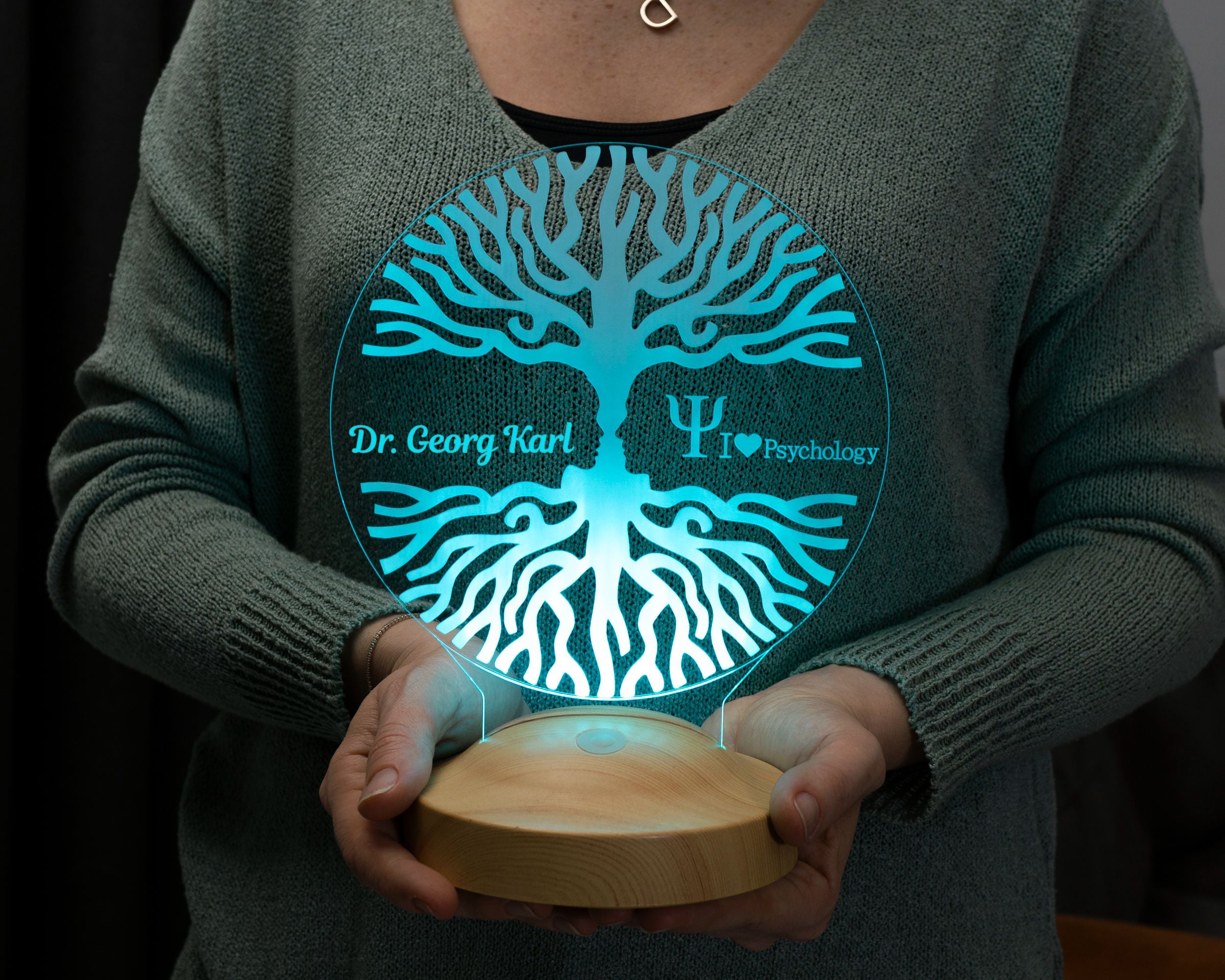Personalisierte 3D Lampe, Schulpsychologe Geschenk für Studenten, Nachtlicht Geschenk für ihn, Schreibtischlampe Tischlampe