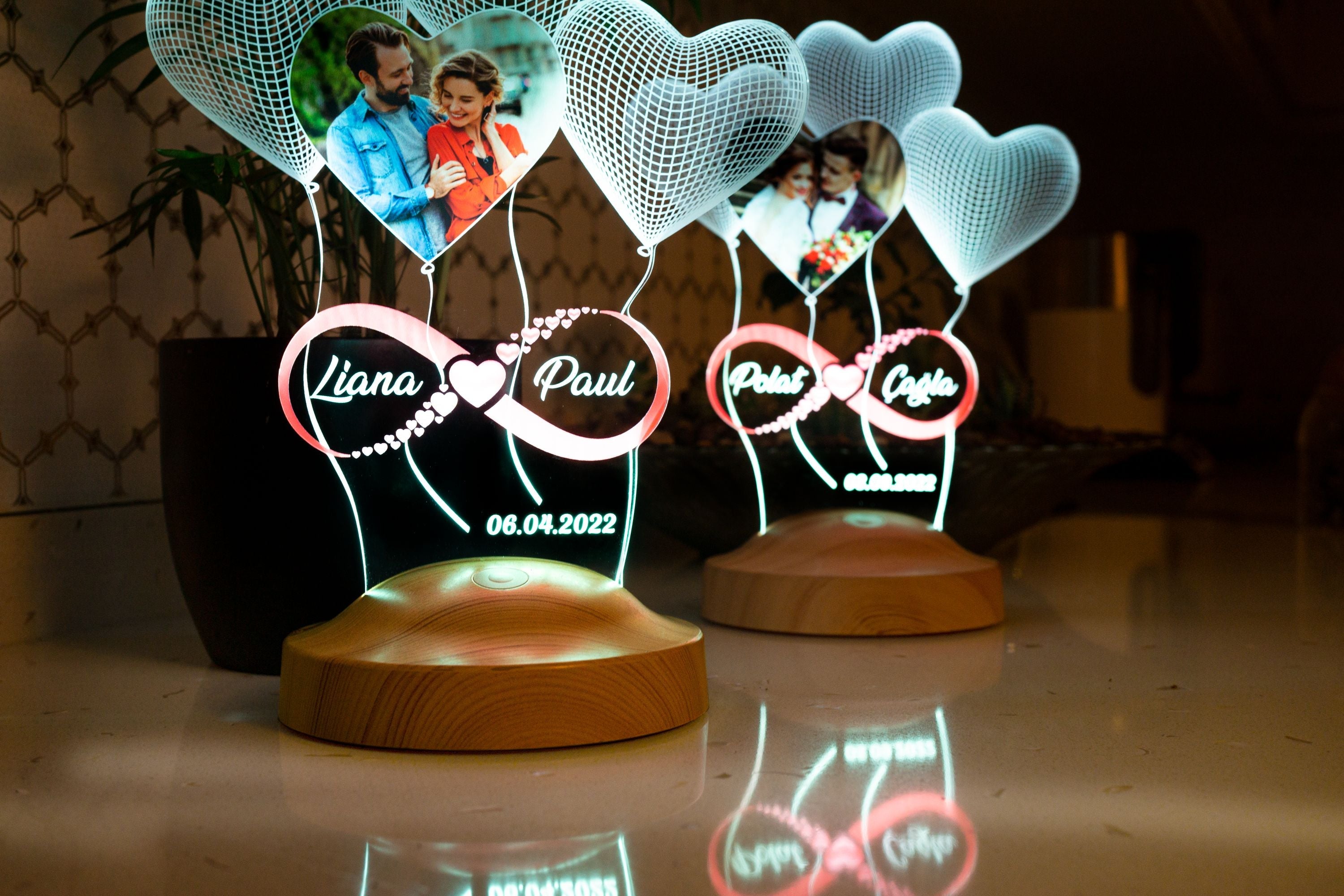 Foto Lampe mit Wunschtext & Bild Nachtlicht Unendliche Liebe