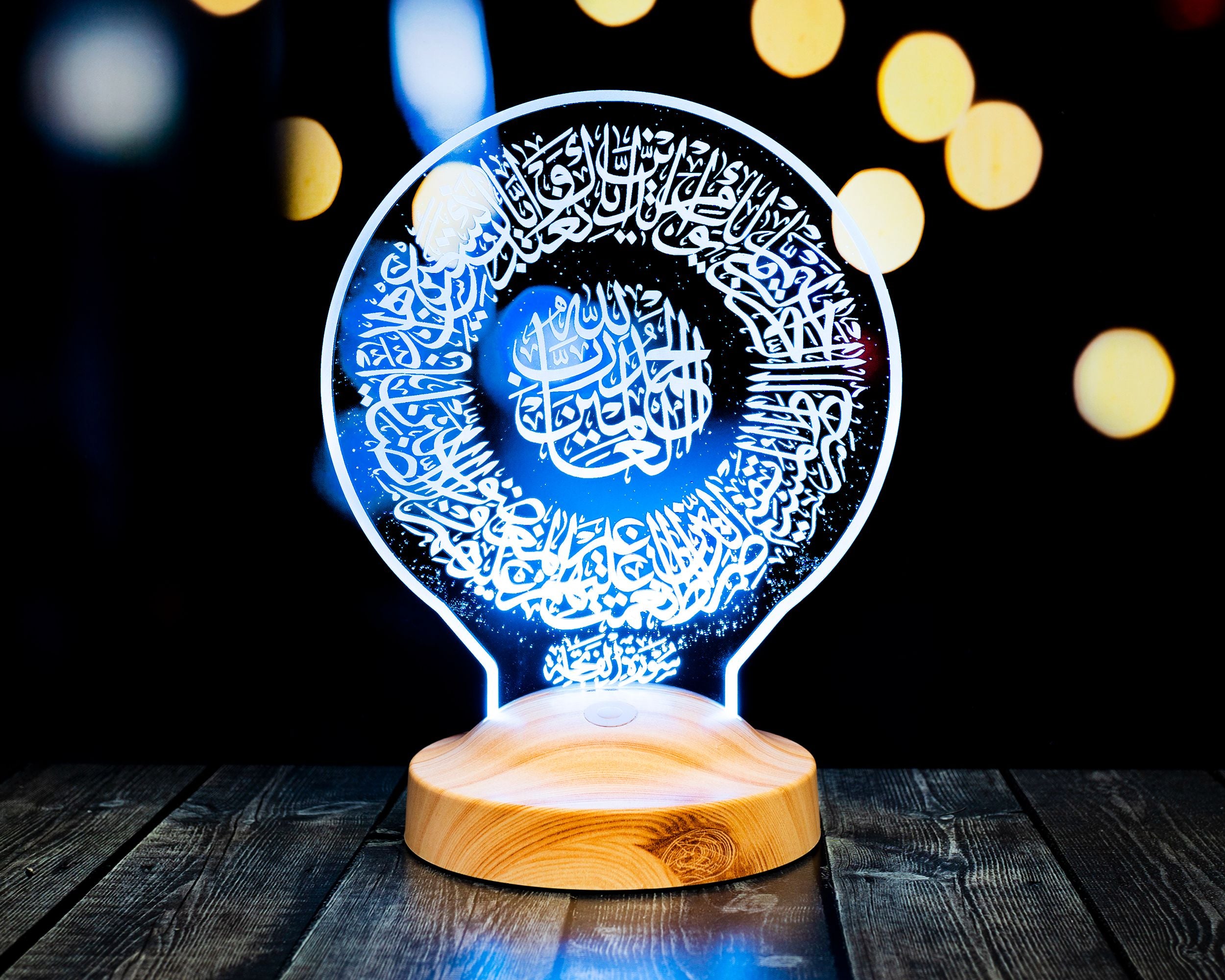 Fatiha Ramadan Deko Islamische Eid Mubarak Dekoration 3D Led Lampe
