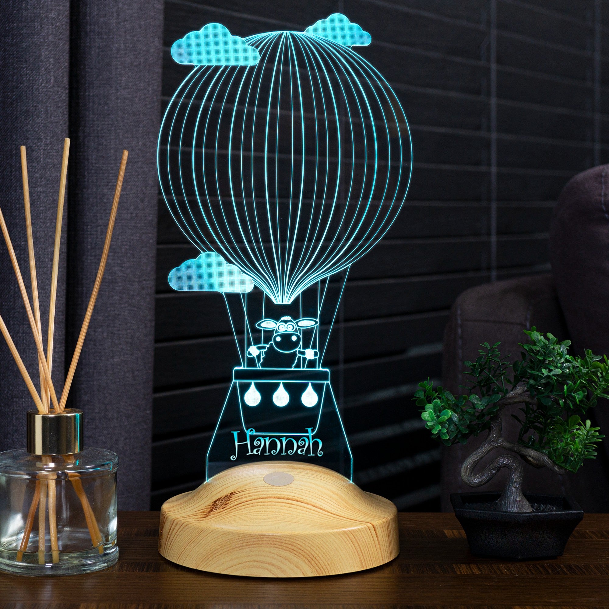 Schaf im Heißluftballon Personalisierte Geschenke Lampe mit Wunschtext