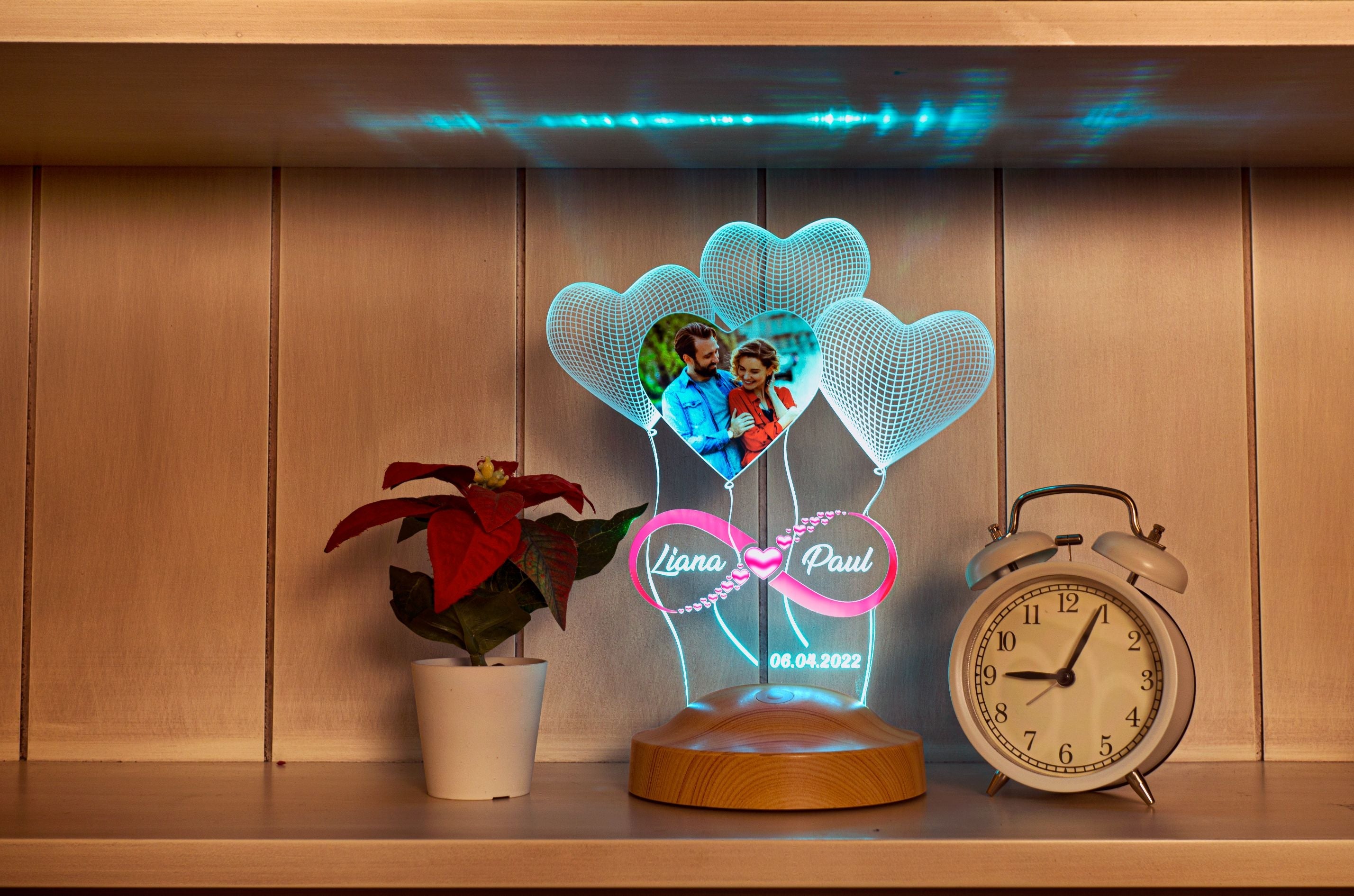 Foto Lampe mit Wunschtext & Bild Nachtlicht Unendliche Liebe