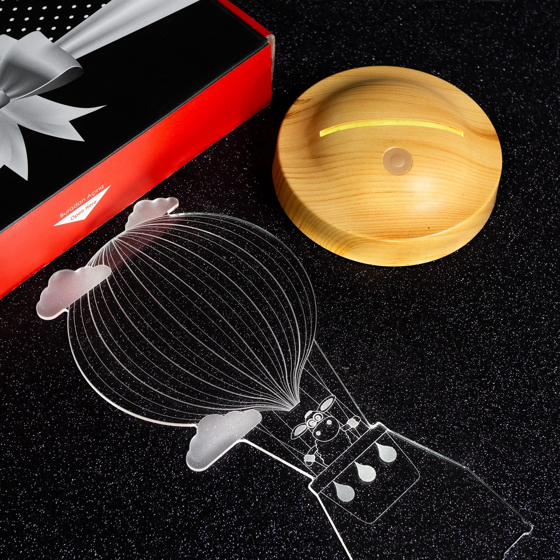 Schaf im Heißluftballon Personalisierte Geschenke Lampe mit Wunschtext