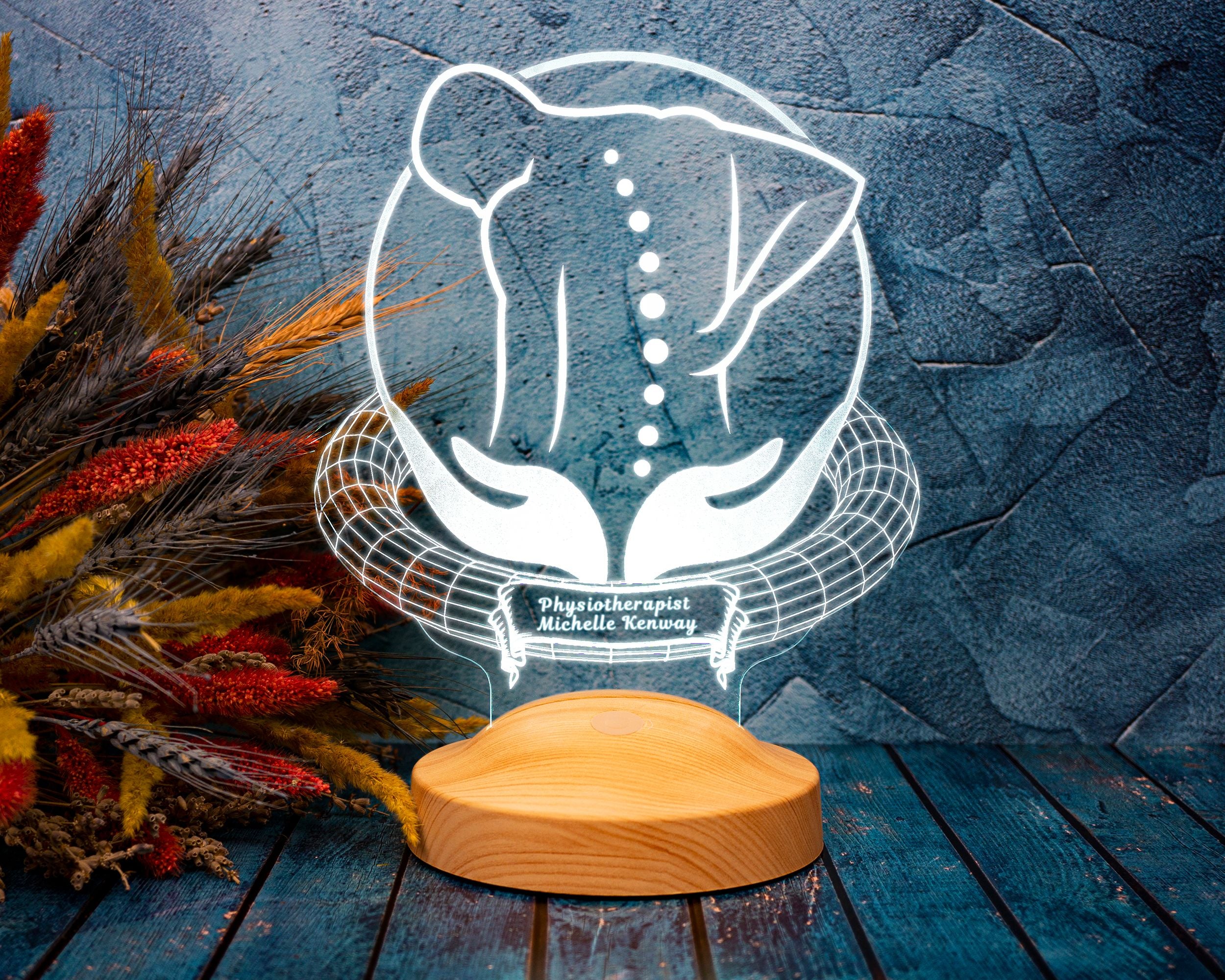 3D Physio Led Lampe mit Namensgravur, Dankeschön für Physiotherapeuten, Weihnachtsgeschenke für Physiotherapeuten, Physiotherapeut Geschenk