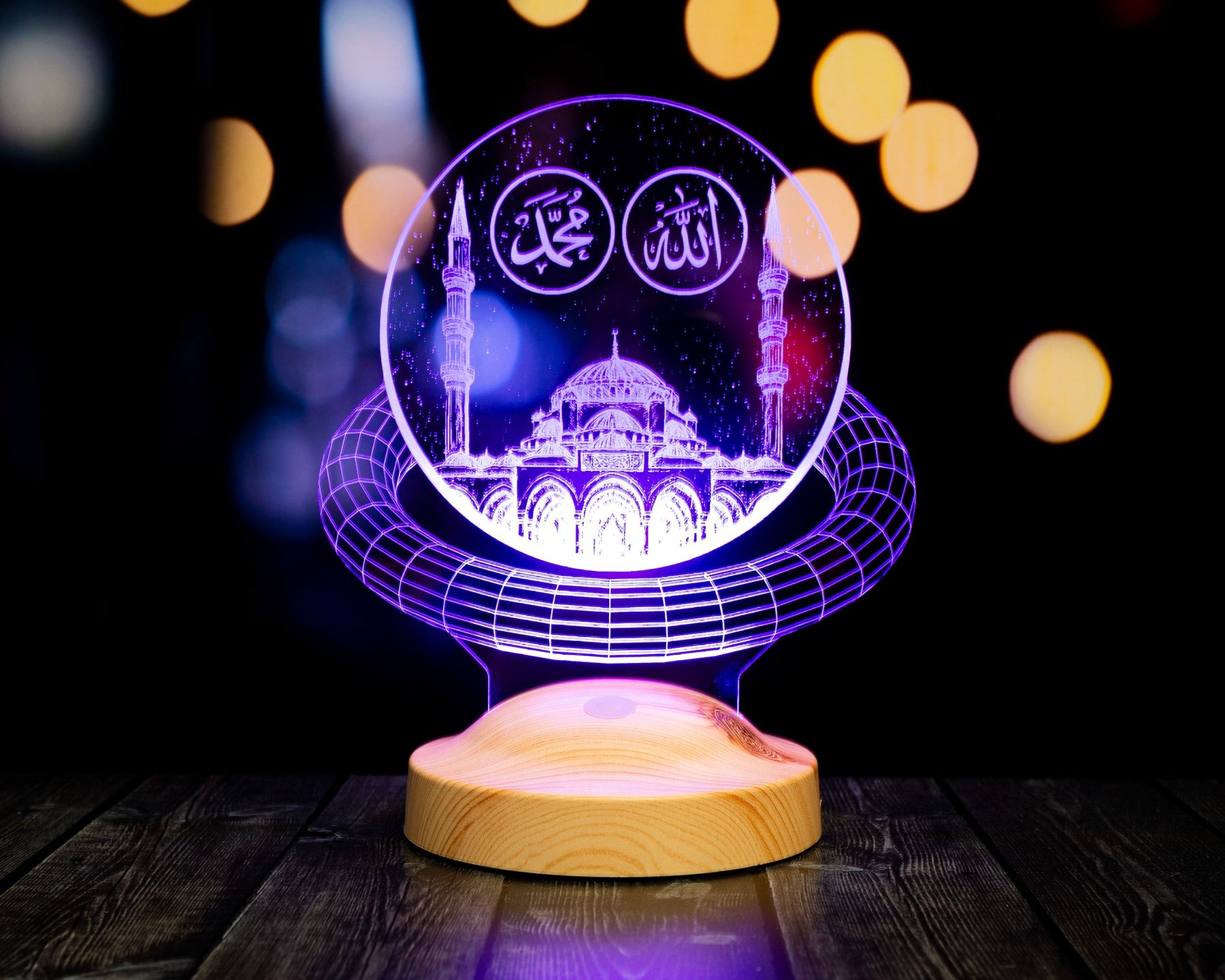 Mosche Ramadan Deko Islamische Eid Mubarak Dekoration 3D Led Lampe