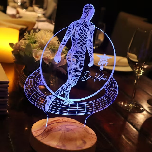 3D Physio Led Lampe mit Namensgravur, Dankeschön für Physiotherapeuten, Weihnachtsgeschenke für Physiotherapeuten, Physiotherapeut Geschenk