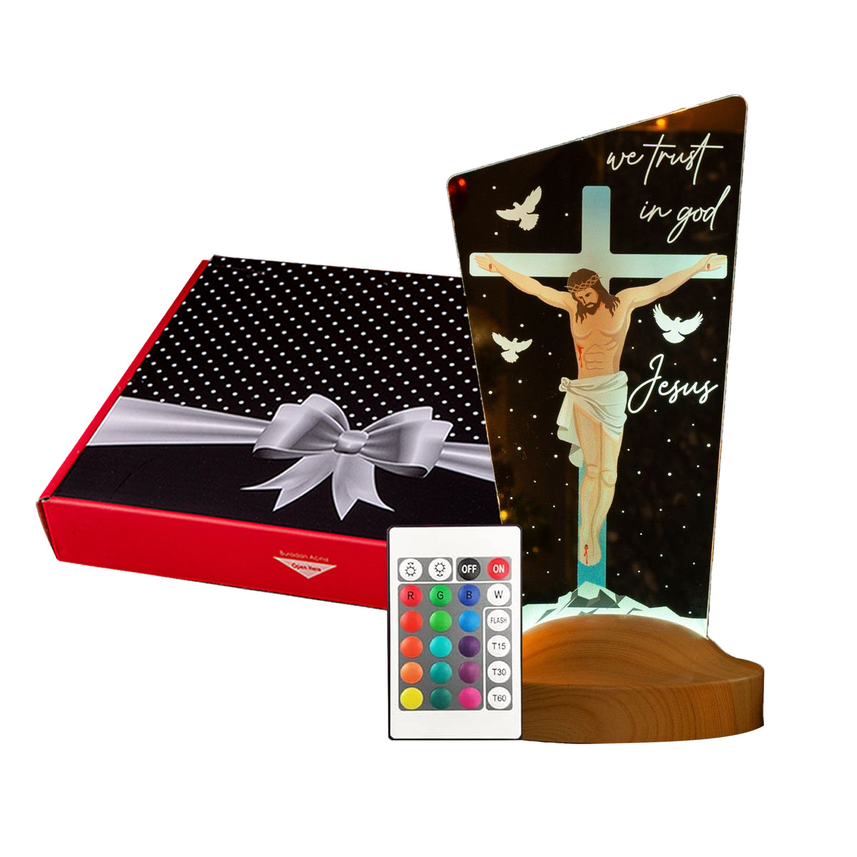 Geschenk für religiöse Freunde| Christliche Lampe Geschenk anpassen | Acrylglas Kreuz|