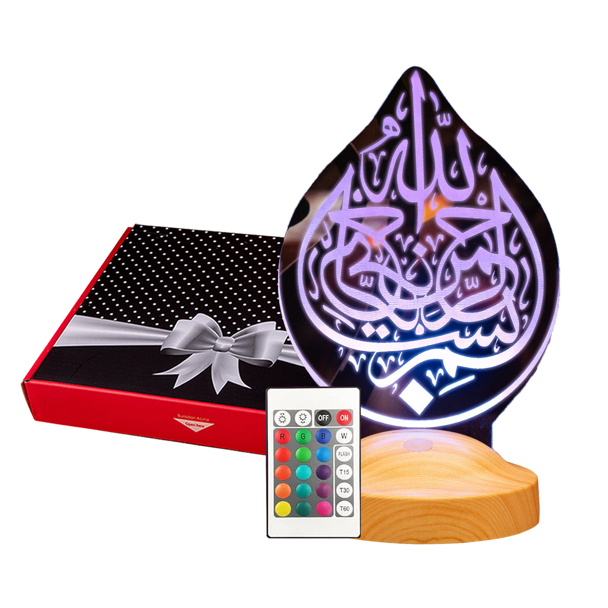 Bismillah Ramadan Deko Islamische Eid Mubarak Dekoration 3D Led Lampe