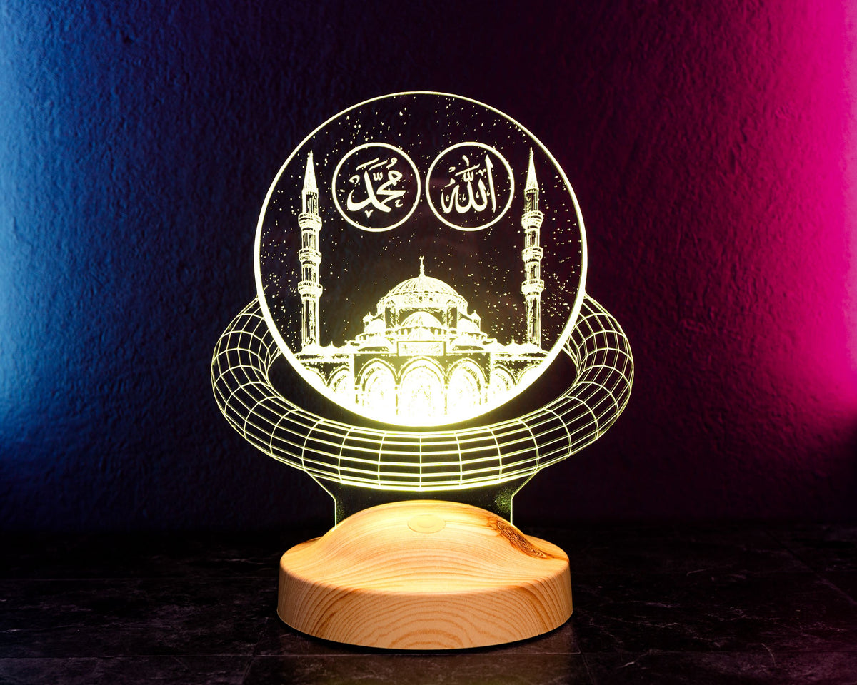 Mosche Ramadan Deko Islamische Eid Mubarak Dekoration 3D Led Lampe