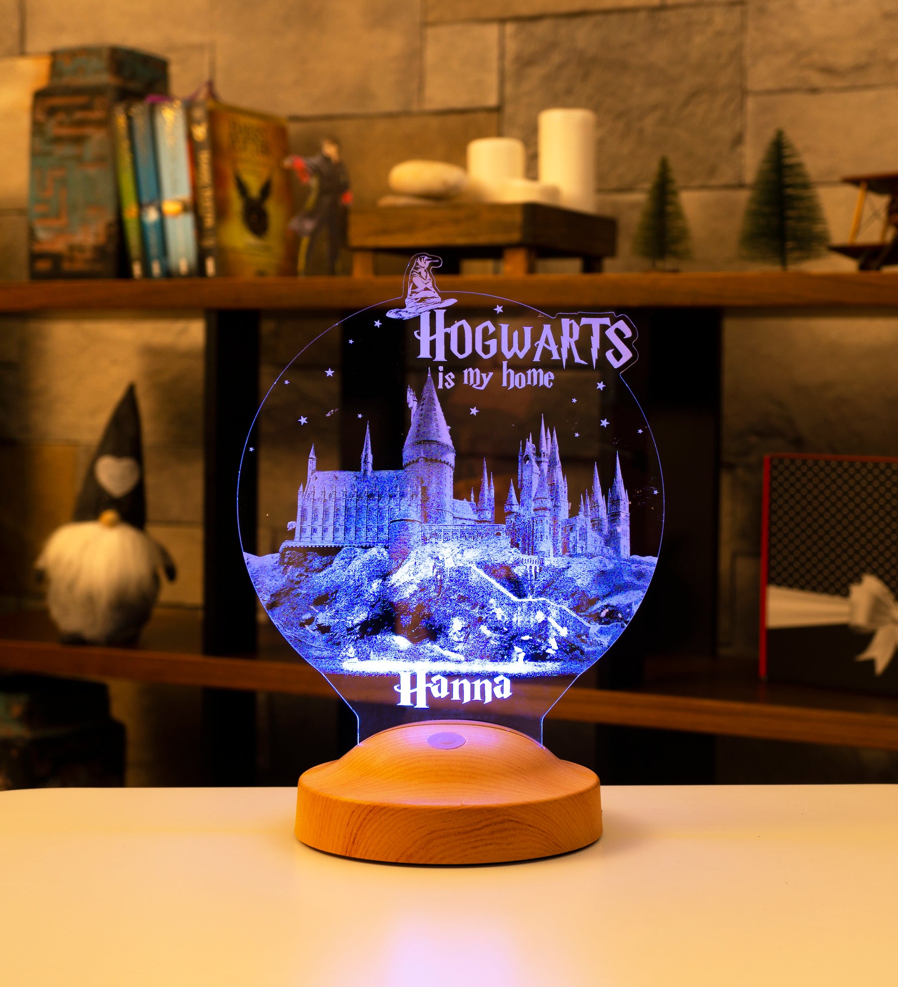 Schloss Personalisierte Lampe mit Gravur 3D Vision LED Nachtlicht