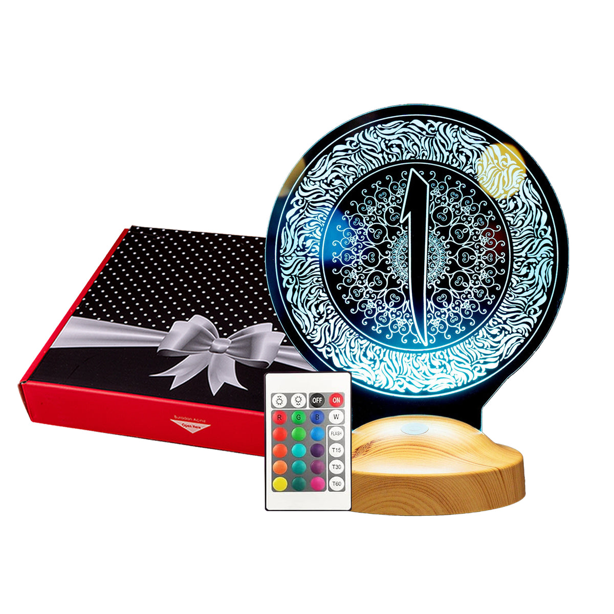 Elif Ramadan Deko Islamische Eid Mubarak Dekoration 3D Led Lampe