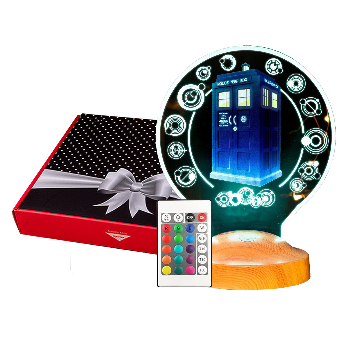 DR WHO TARDIS PERSONALISIERTE 3D LAMPE MIT WUNSCHNAME