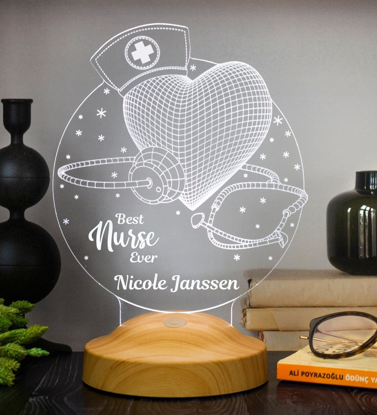 Geschenk für Berufs Einsteiger Krankenschwestern Personalisierte Lampe