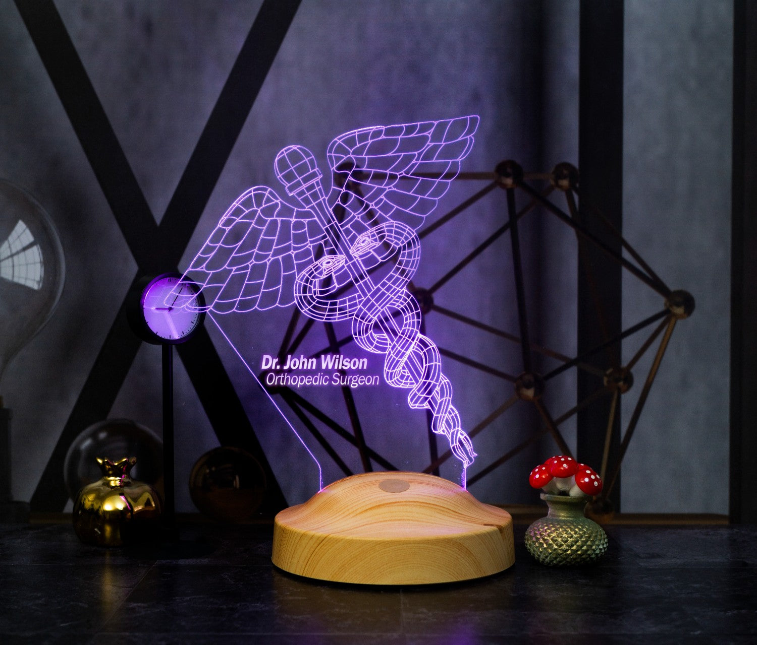 Medizin Symbol als 3D Lampe, Geschenk für Arzt, individuelles Dankeschön Geschenk für Arzt, personalisiertes Geschenk, Geschenk für Klinik, Abschlussgeschenke