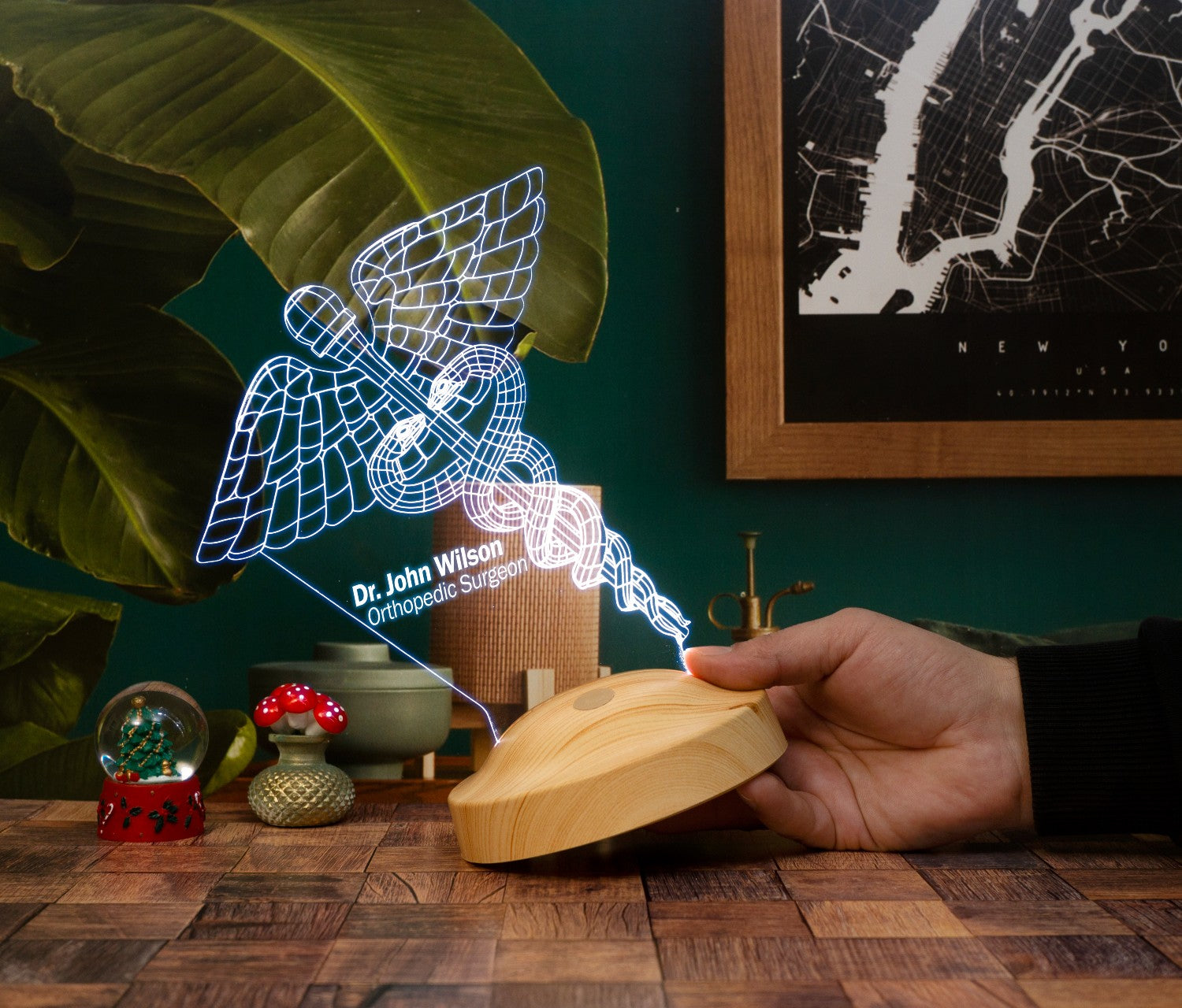 Medizin Symbol als 3D Lampe, Geschenk für Arzt, individuelles Dankeschön Geschenk für Arzt, personalisiertes Geschenk, Geschenk für Klinik, Abschlussgeschenke