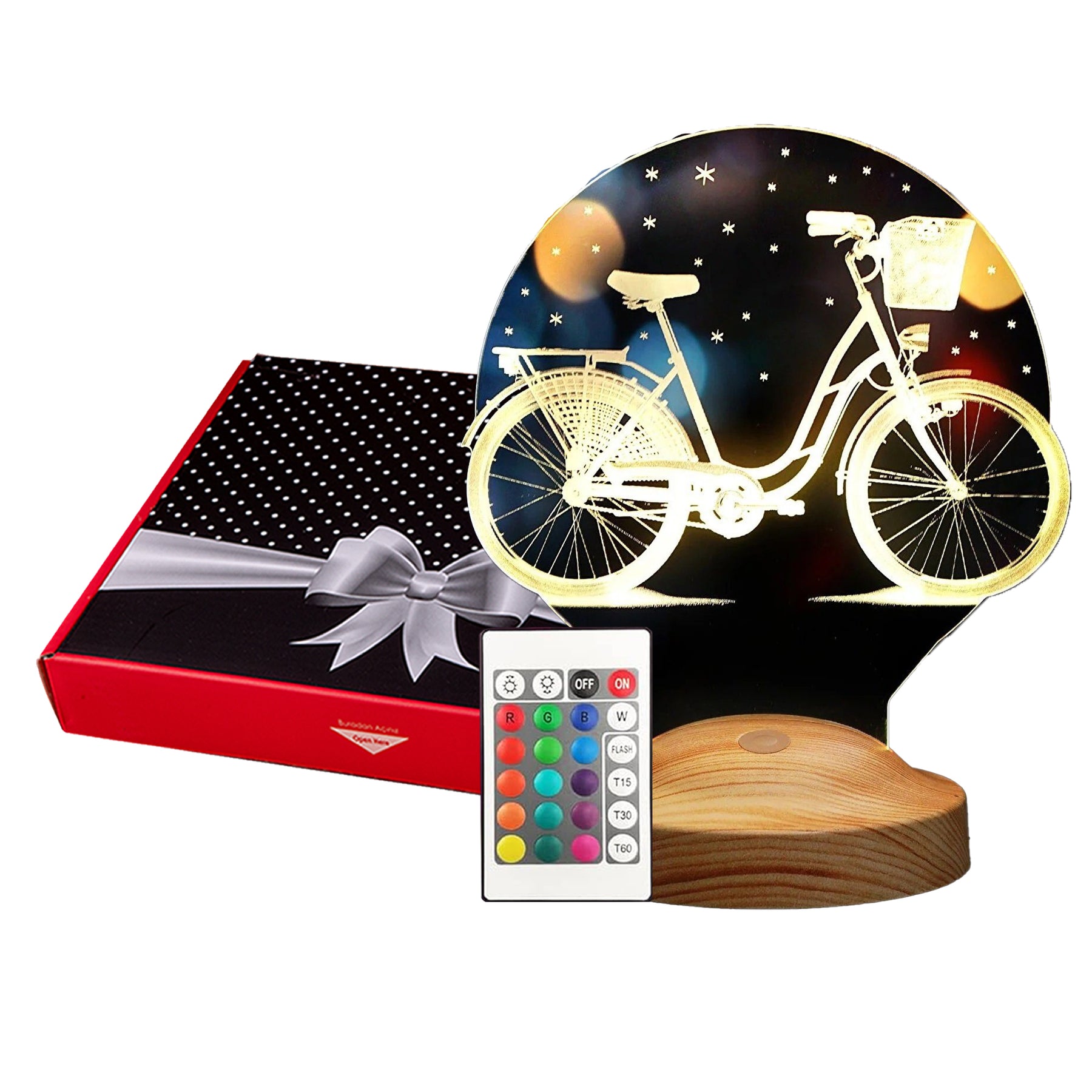 Fahrrad Motiv Personalisierte Lampe mit Wunschtext