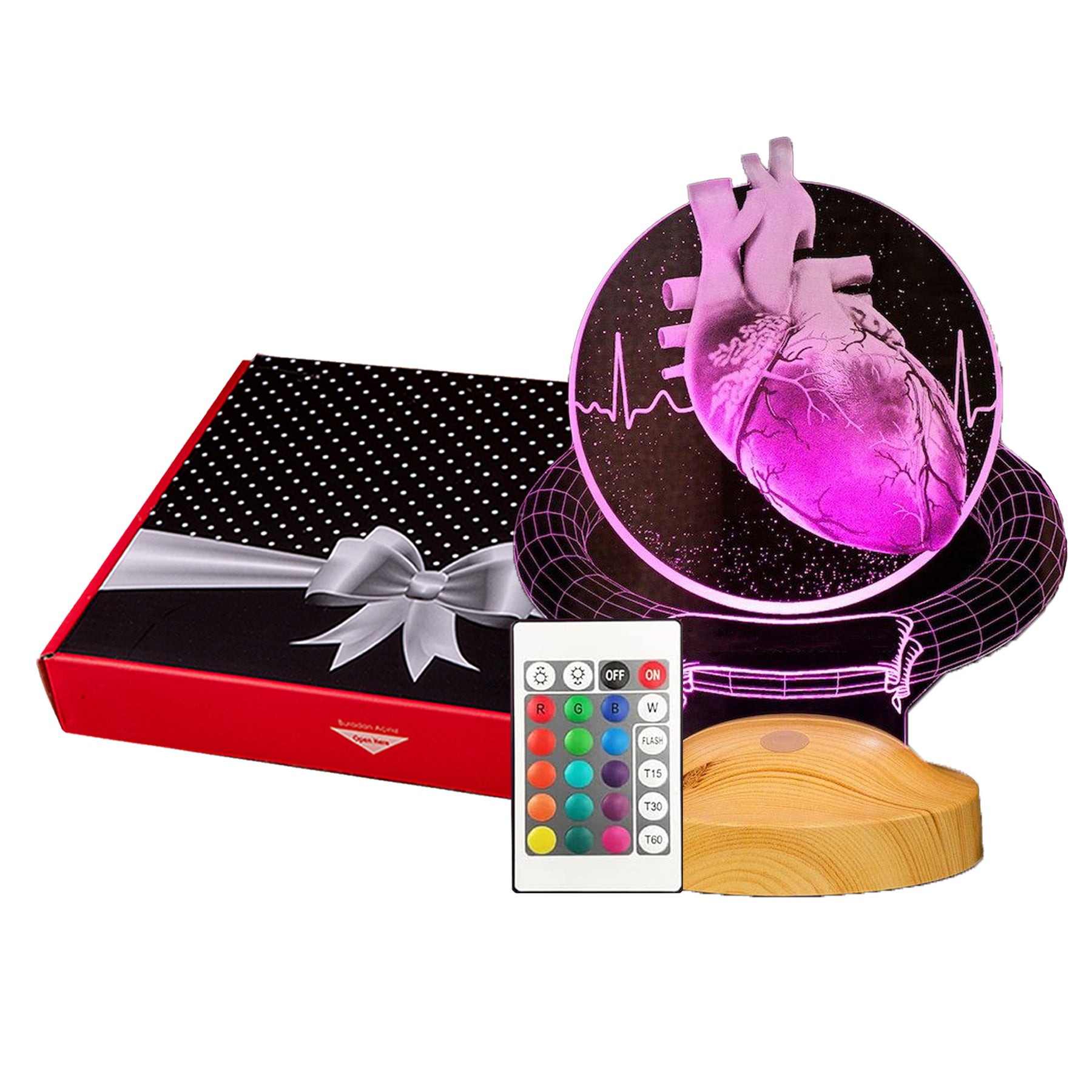 Personalisierte 3D-Lampe für Herzchirurgen, Kardiologengeschenk mit Gravur