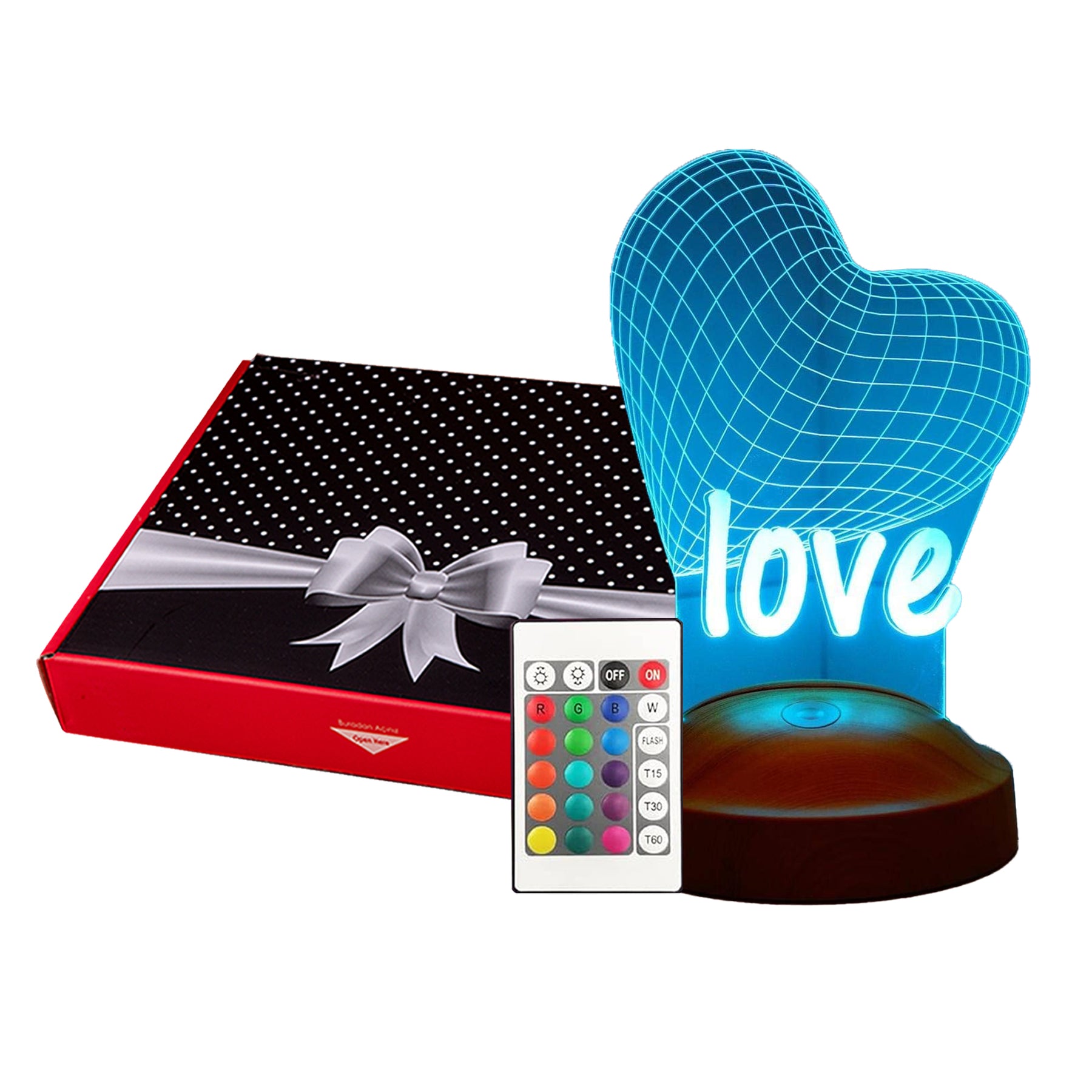 Herz Liebe Personalisierte Lampe mit Wunschtext