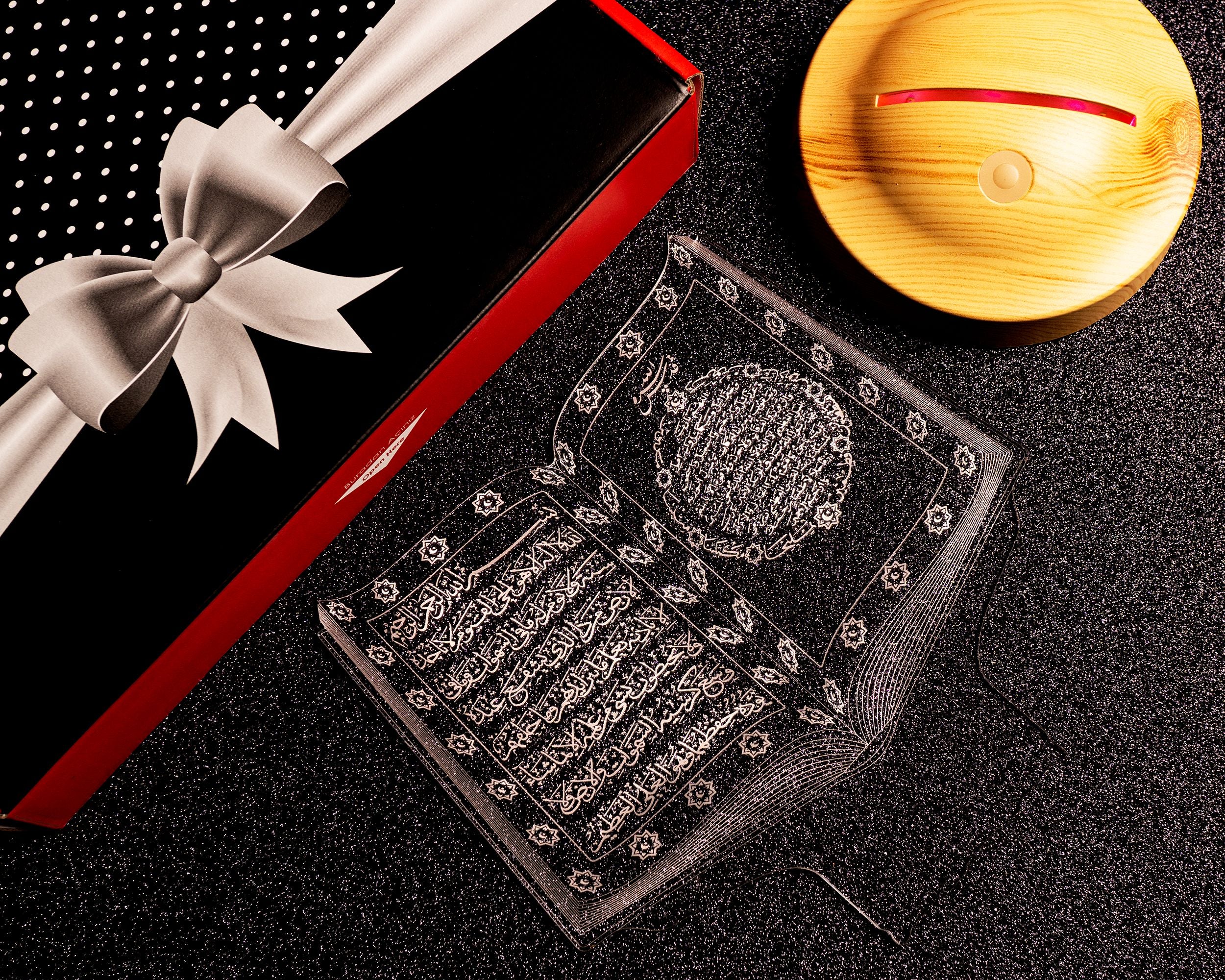 Ramadan Deko Koran Sura mit Namen Gravur Islamische Eid Mubarak Dekoration