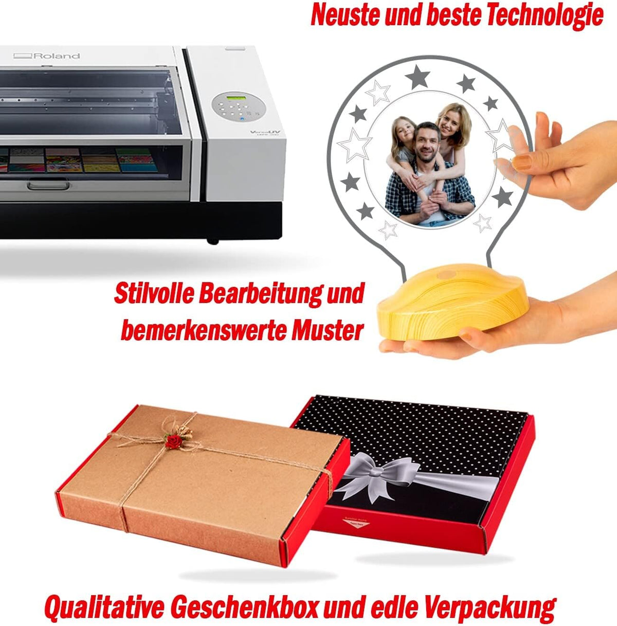 Personalisiertes Rund Acryl-Licht "Dein Haustier" mit Foto - LED Lampe aus Acryl mit Foto, Namen gestalten | LED Acryl Lampe personalisiert