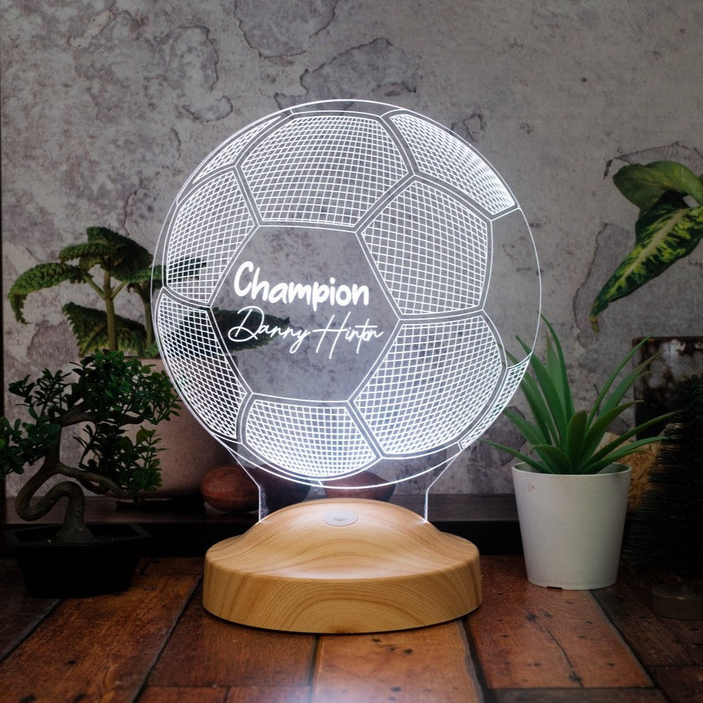 Fußball Personalisierte Lampe mit Wunschtext