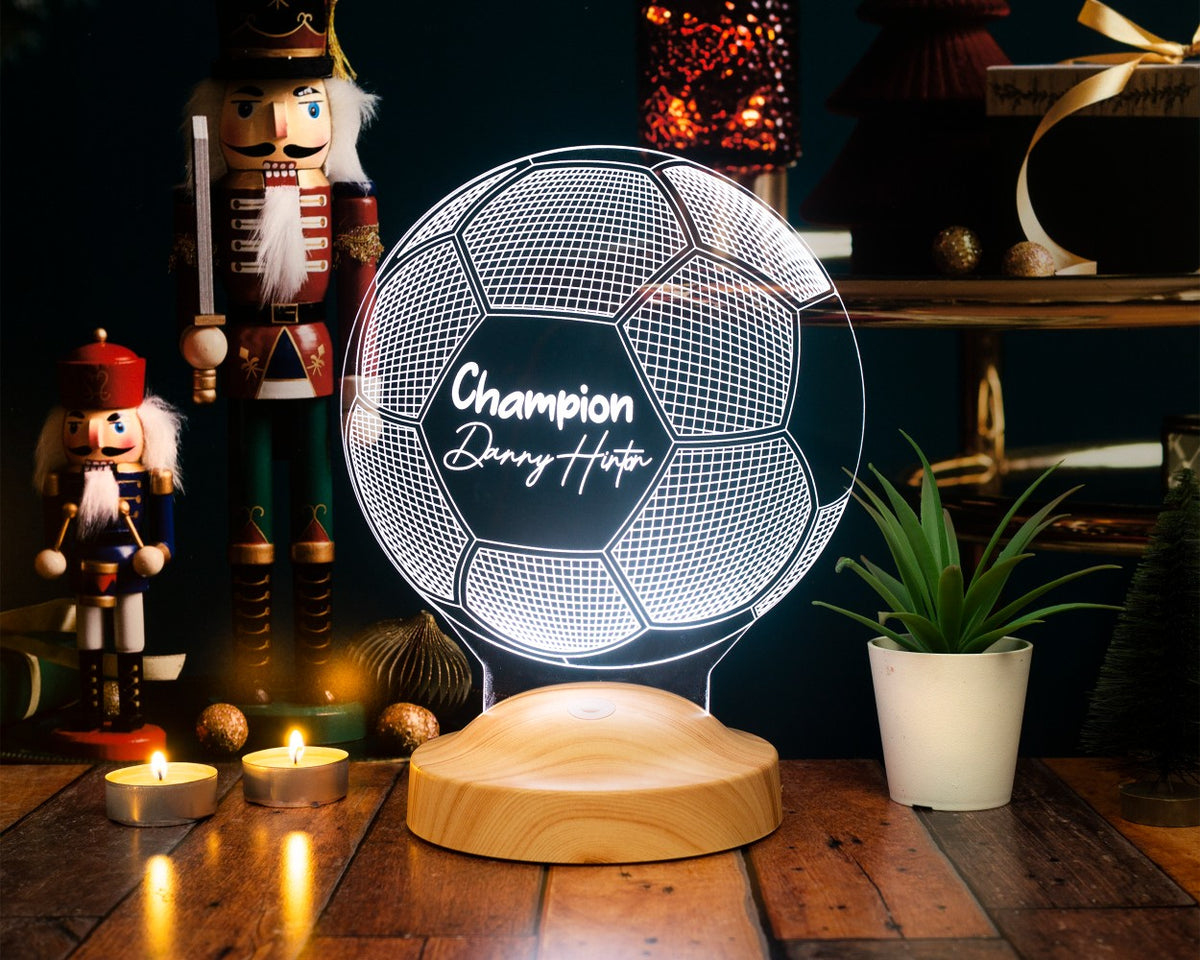 Personalisierte Fußball Lampe mit Wunschtext – das perfekte Geschenk für Fußballfans