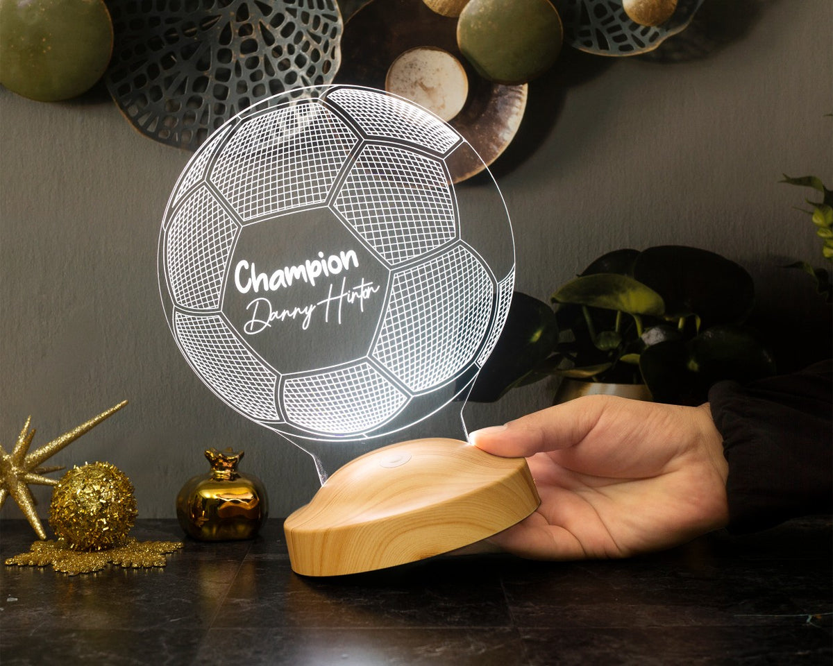 Personalisierte Fußball Lampe mit Wunschtext – das perfekte Geschenk für Fußballfans
