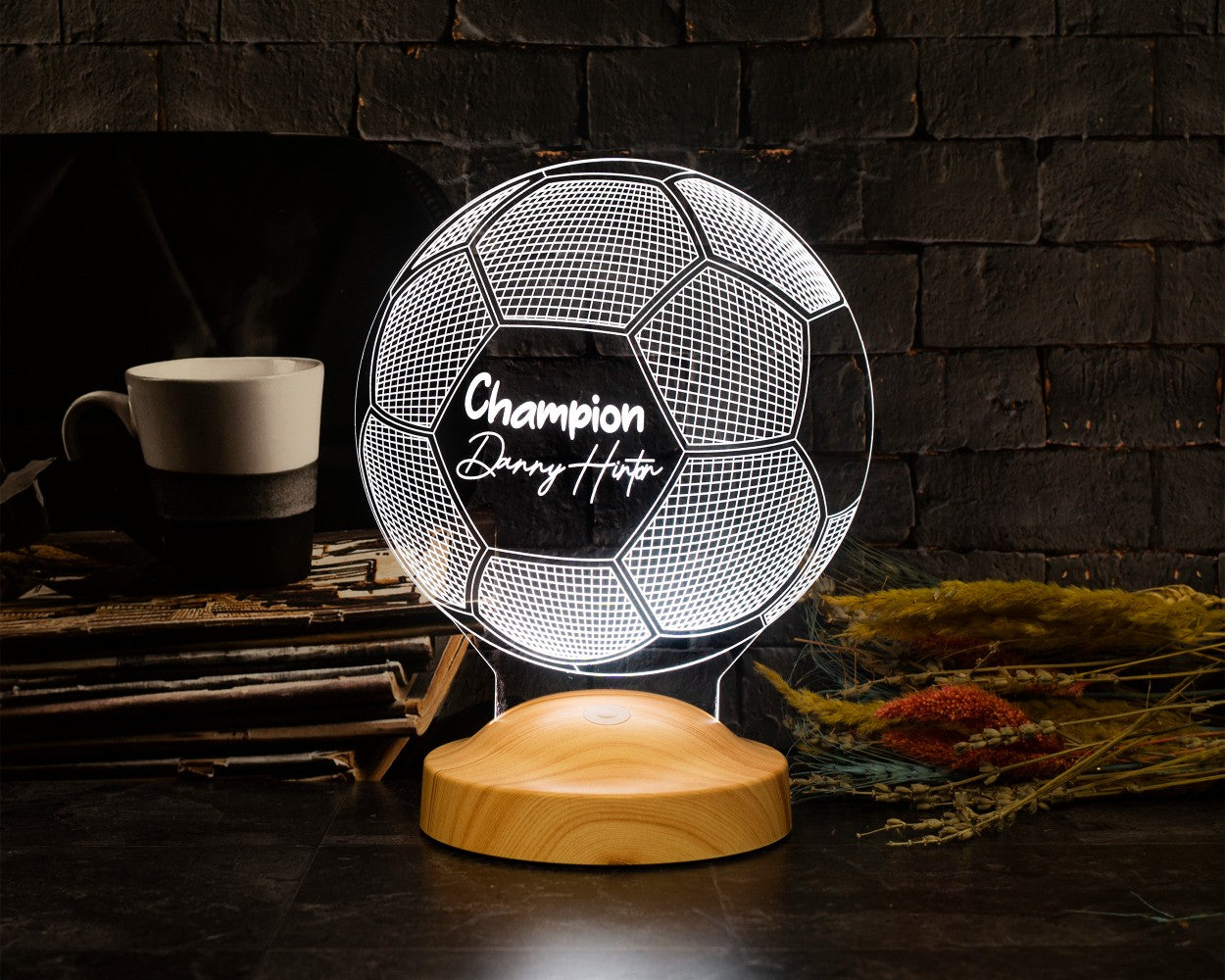 Fußball Personalisierte Lampe mit Wunschtext