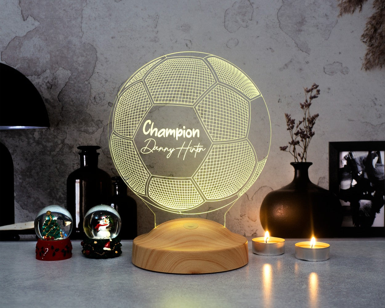 Fußball Personalisierte Lampe mit Wunschtext