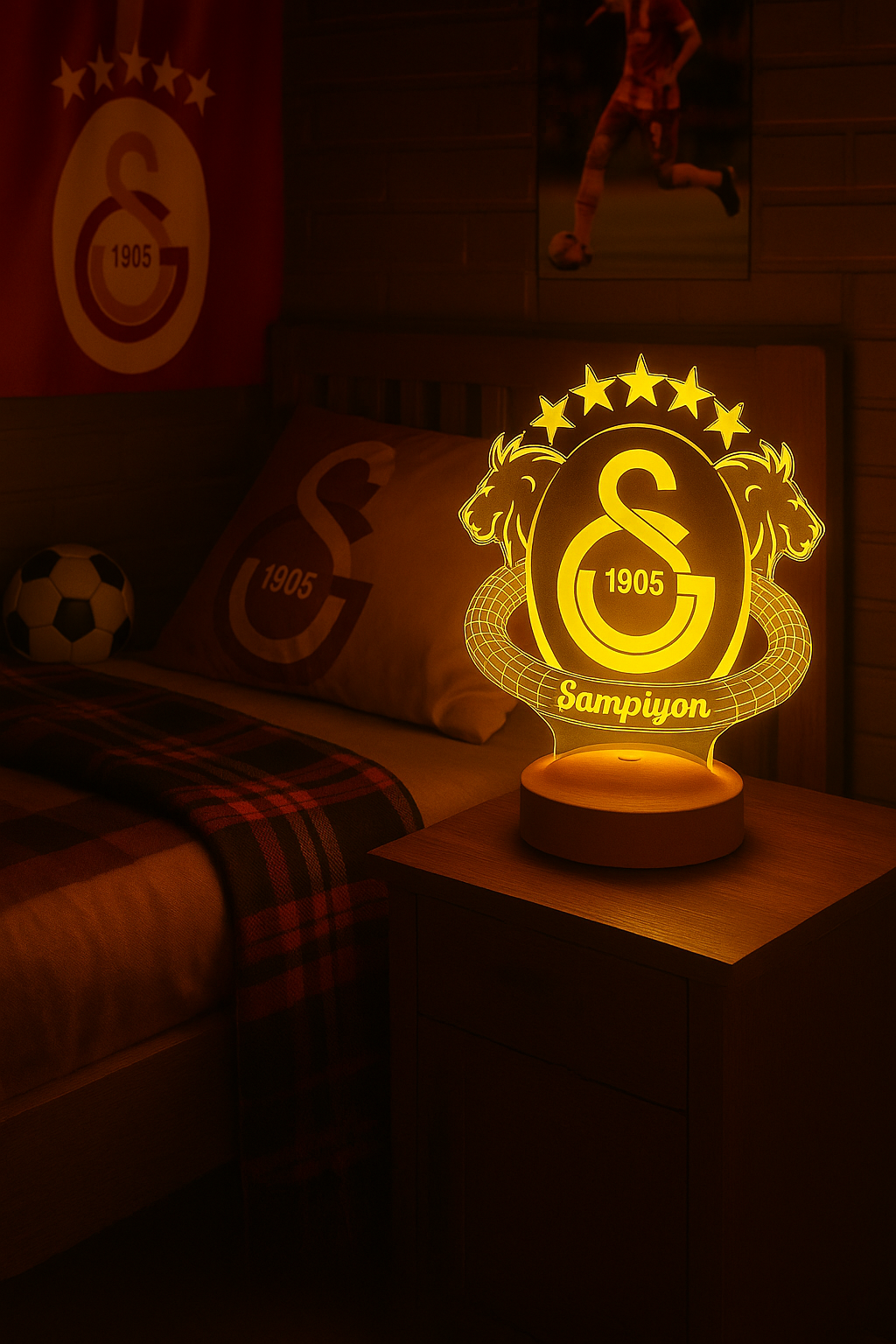 Galatasaray Personalisierte Lampe mit Wunschtext