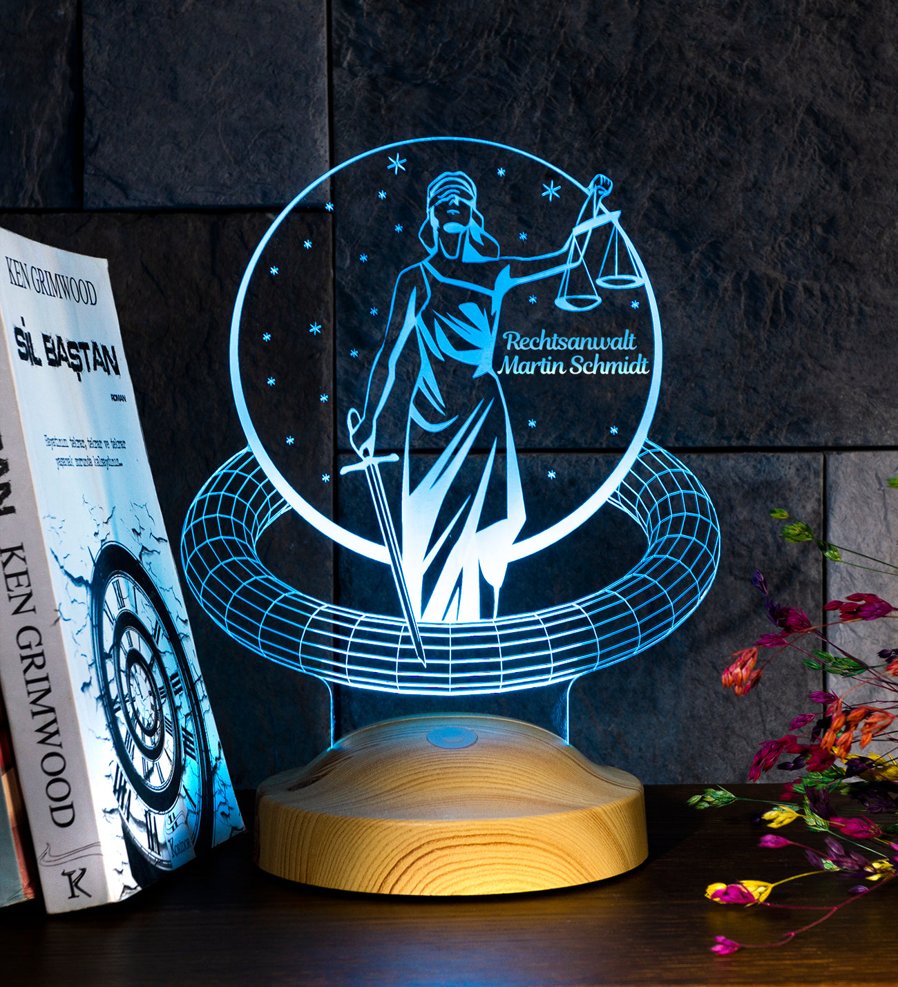 Geschenk für Berufs Einsteiger Anwaltslampe Rechtsanwalt/in Personalisierte Lampe