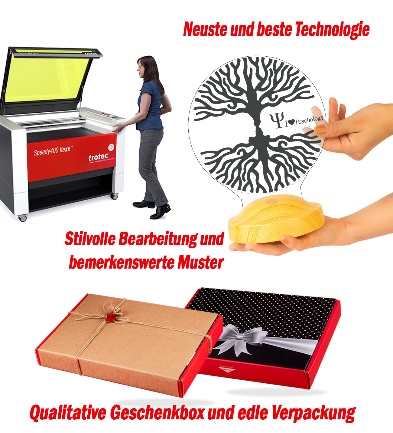 Personalisierte 3D Lampe, Schulpsychologe Geschenk für Studenten, Nachtlicht Geschenk für ihn, Schreibtischlampe Tischlampe