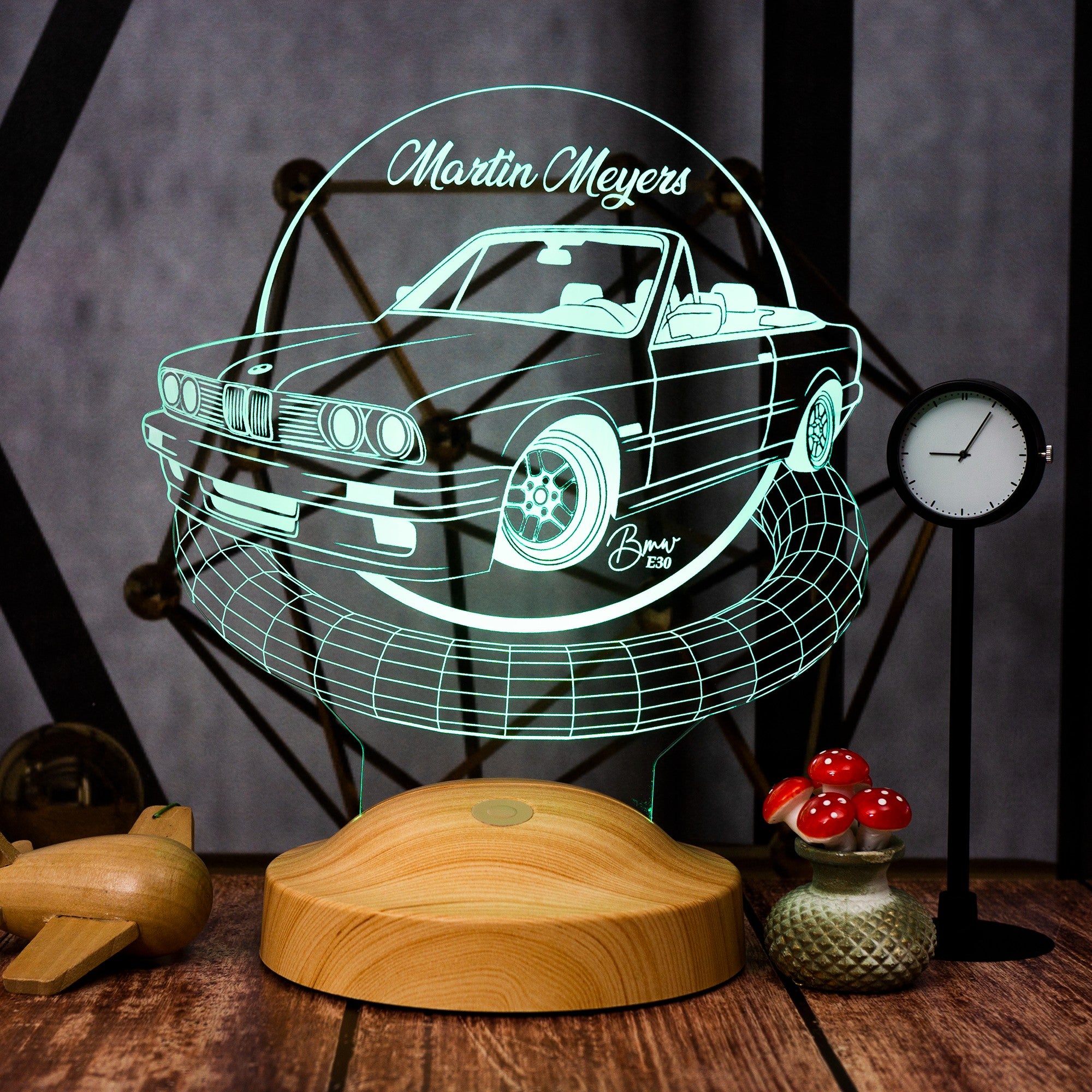 Auto Geschenkartikel Led Lampe mit Gravur, Geschenkidee für Automobil Fans