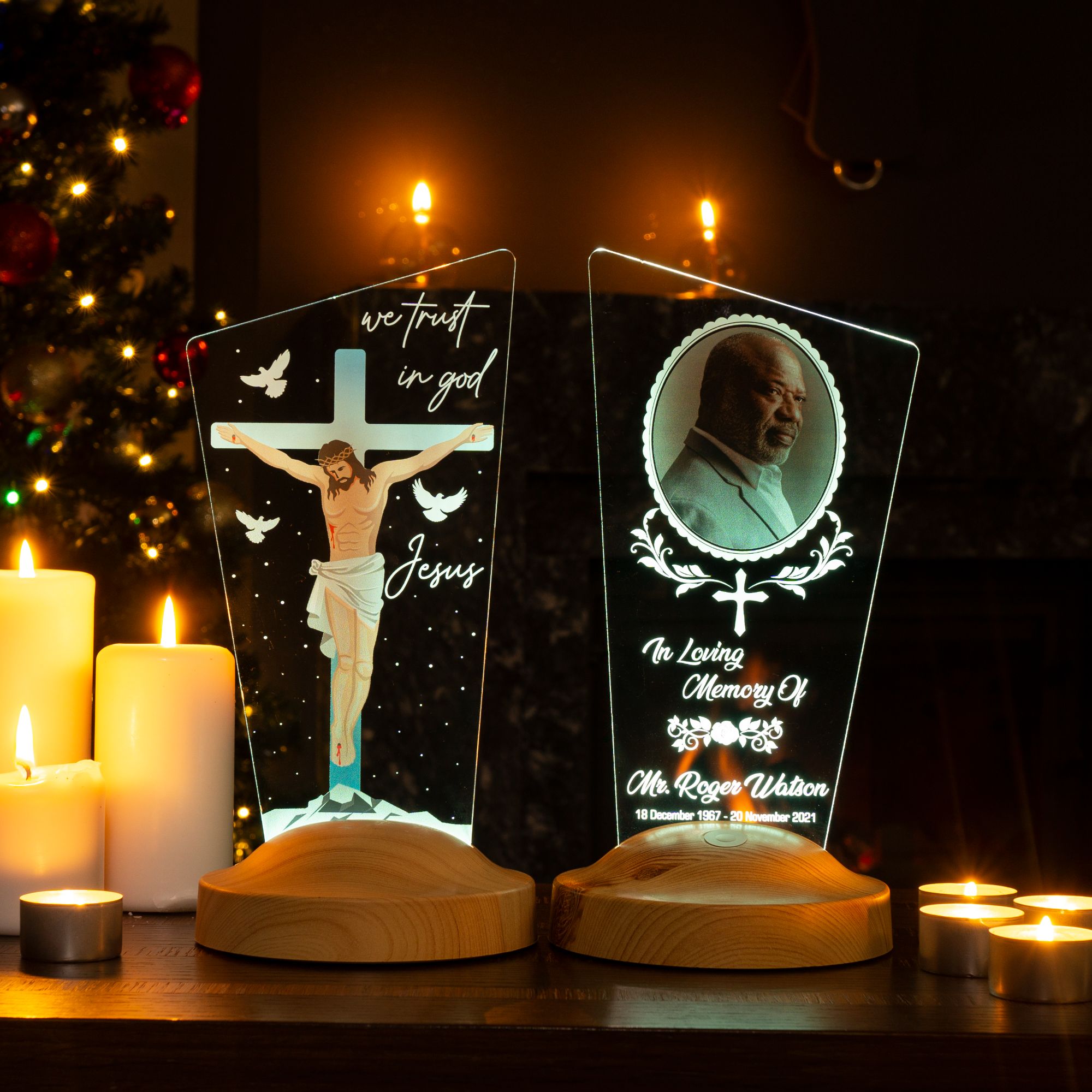 Geschenk für religiöse Freunde| Christliche Lampe Geschenk anpassen | Acrylglas Kreuz|