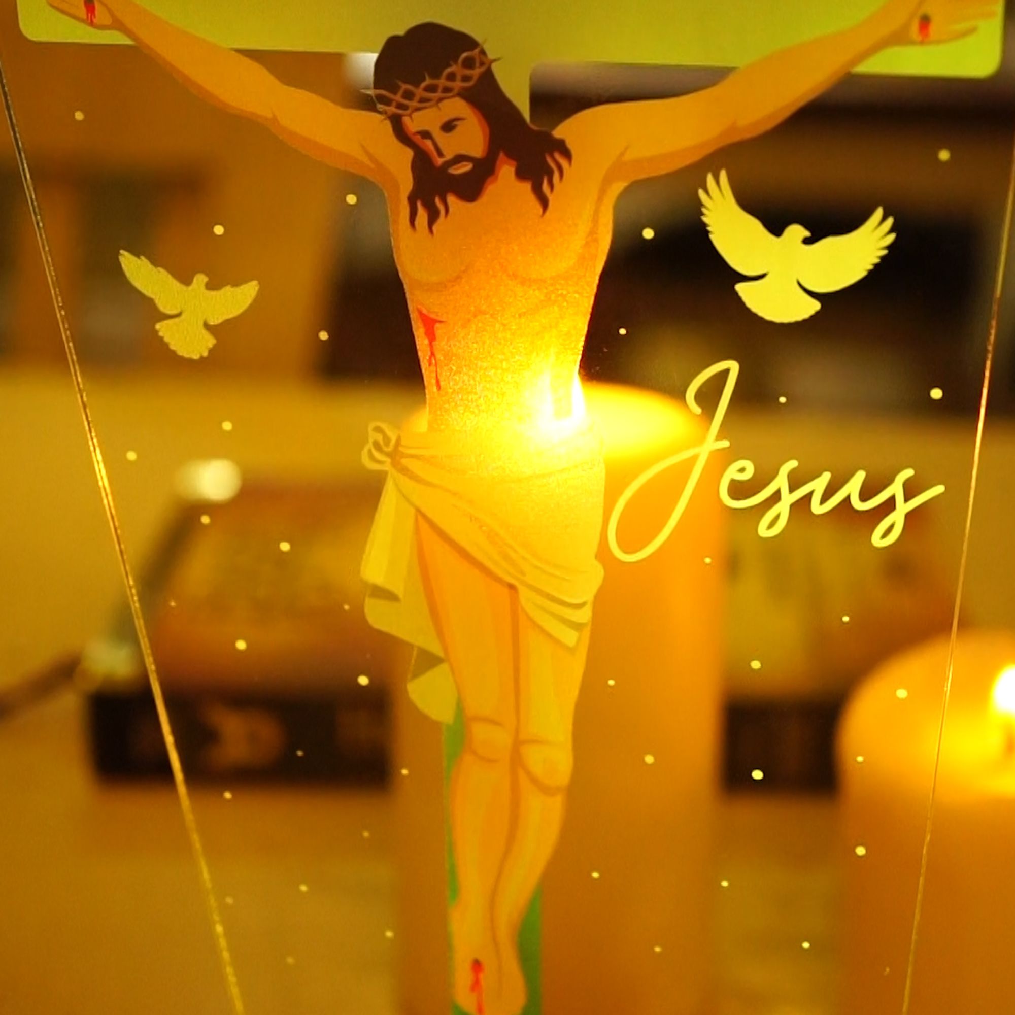 Geschenk für religiöse Freunde| Christliche Lampe Geschenk anpassen | Acrylglas Kreuz|