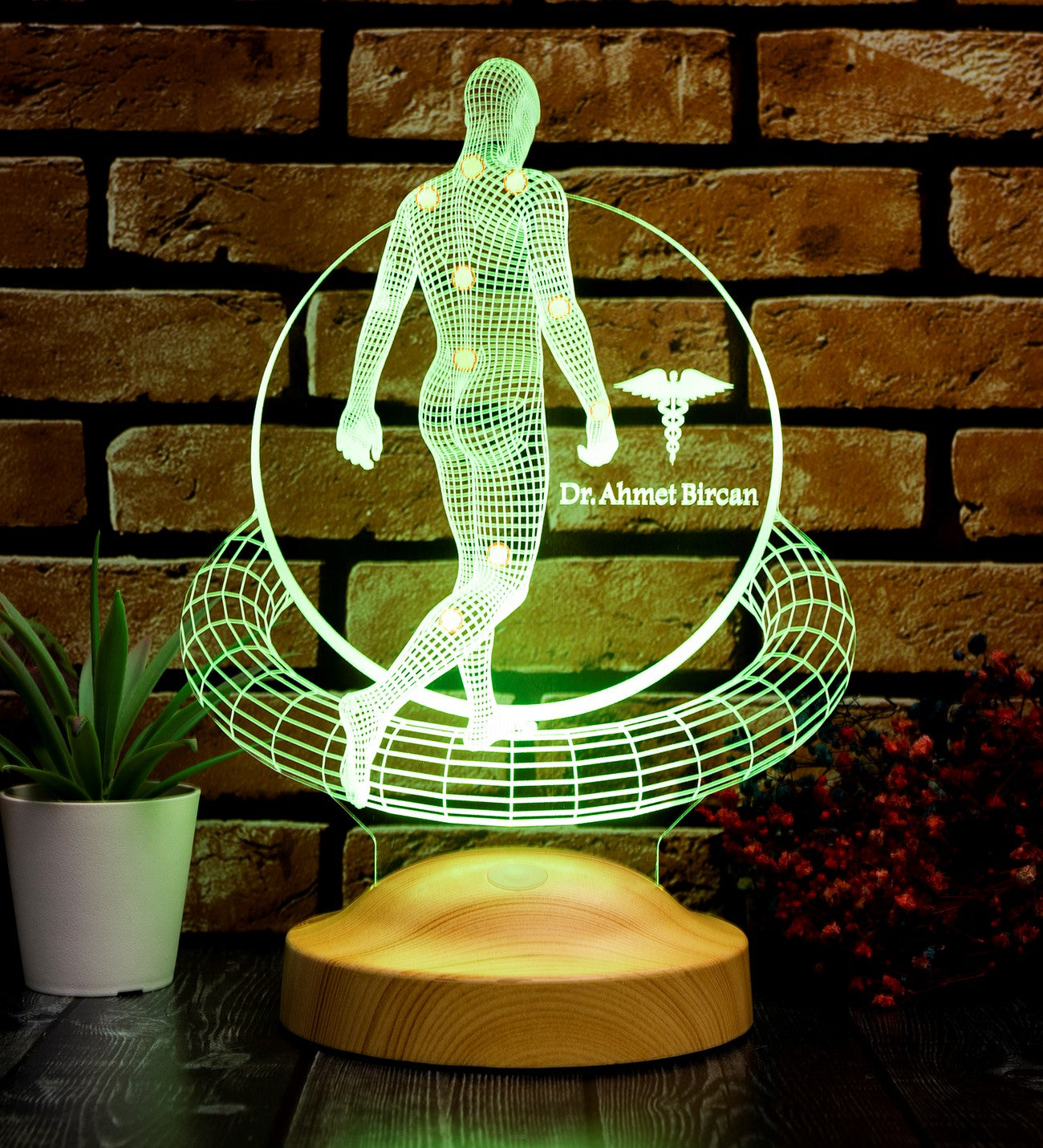 3D Physio Led Lampe mit Namensgravur, Weihnachtsgeschenke für Physiotherapeuten, Physiotherapeut Geschenk
