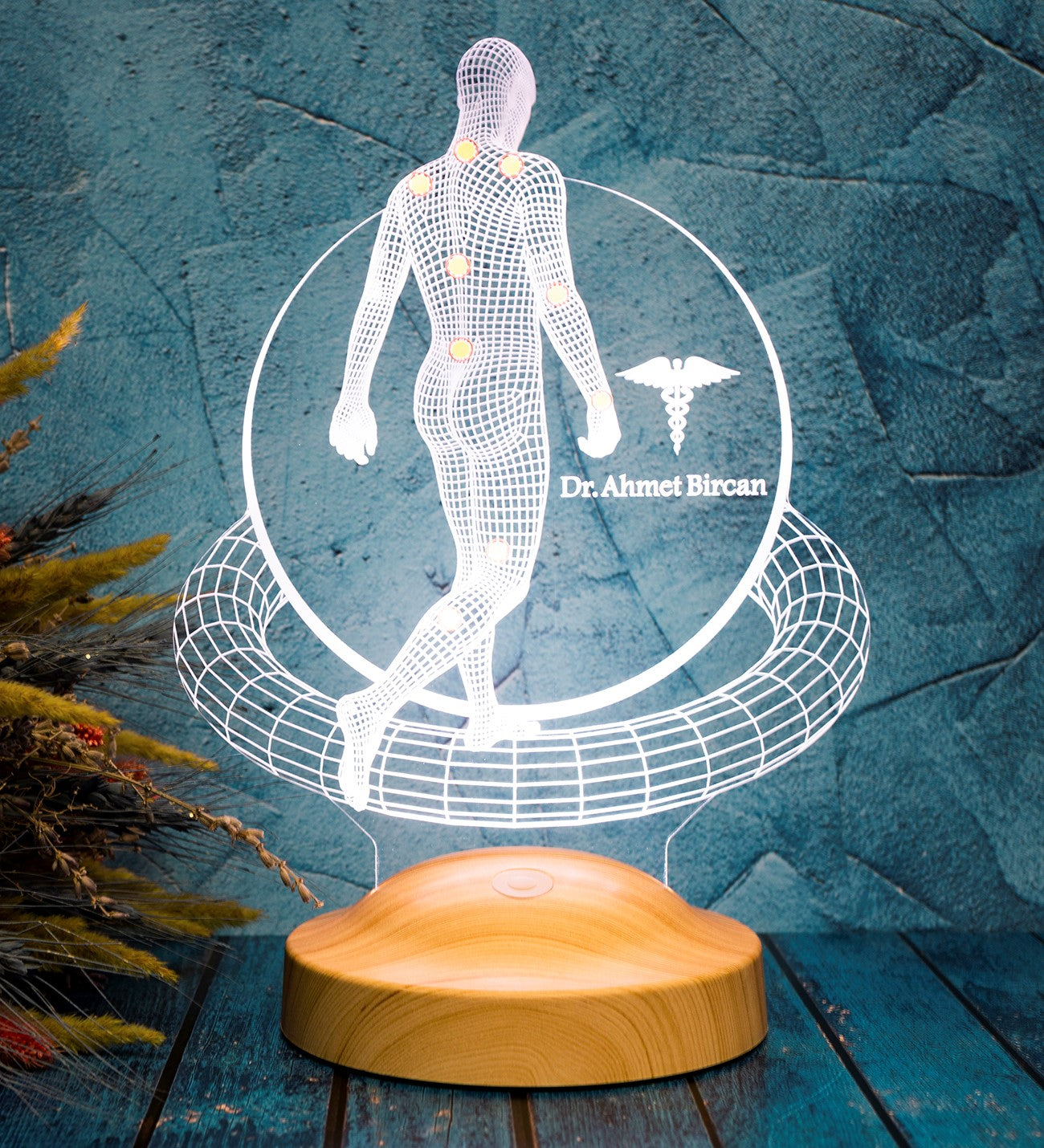 3D Physio Led Lampe mit Namensgravur, Weihnachtsgeschenke für Physiotherapeuten, Physiotherapeut Geschenk
