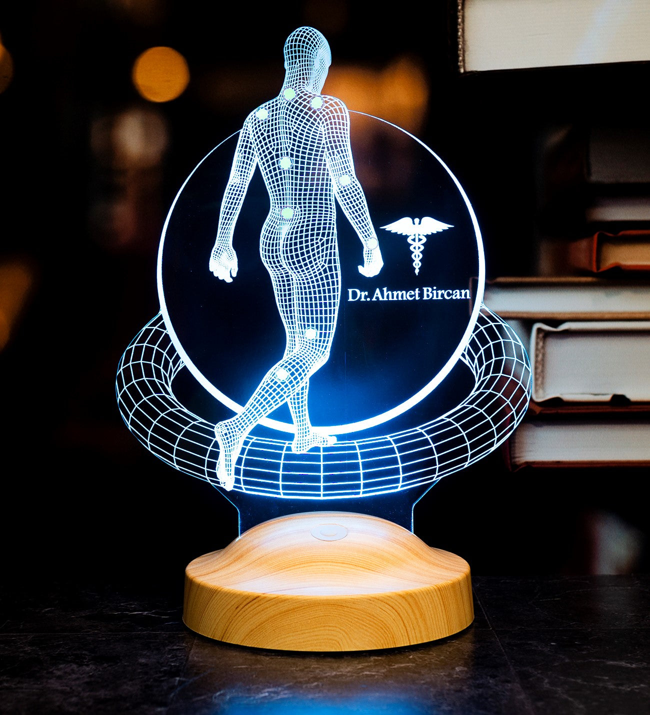 3D Physio Led Lampe mit Namensgravur, Weihnachtsgeschenke für Physiotherapeuten, Physiotherapeut Geschenk
