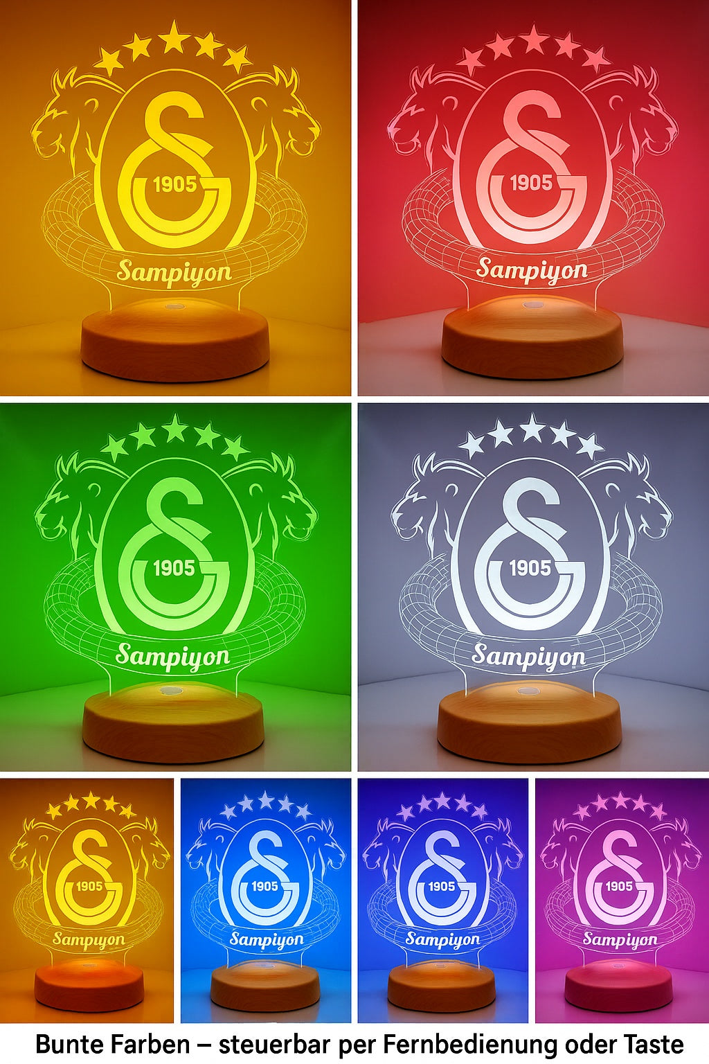Galatasaray Personalisierte Lampe mit Wunschtext