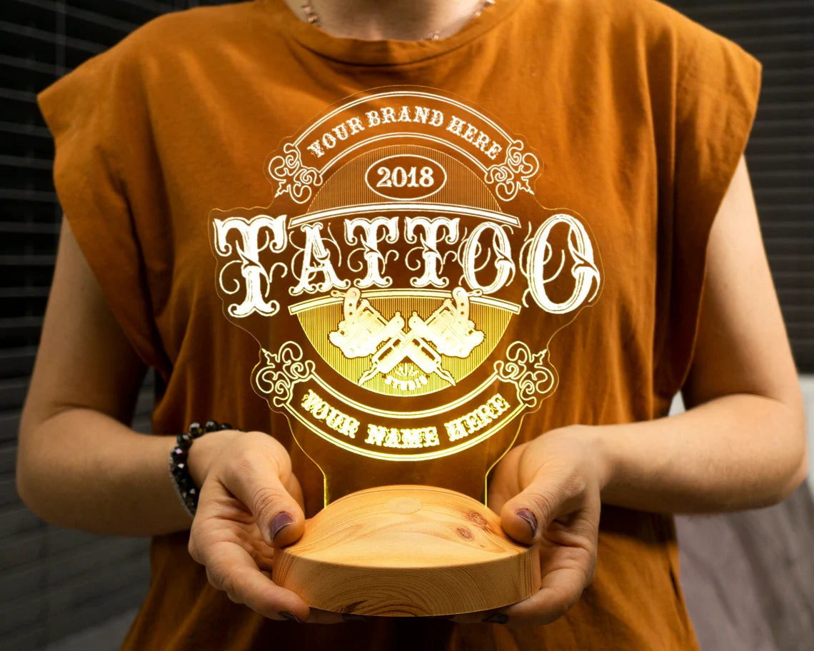 Geschenk für Tätowierer, TATTOO Studio 3D Lampe, Tattoo Geschenk, Geschenk für Tattoo Liebhaber