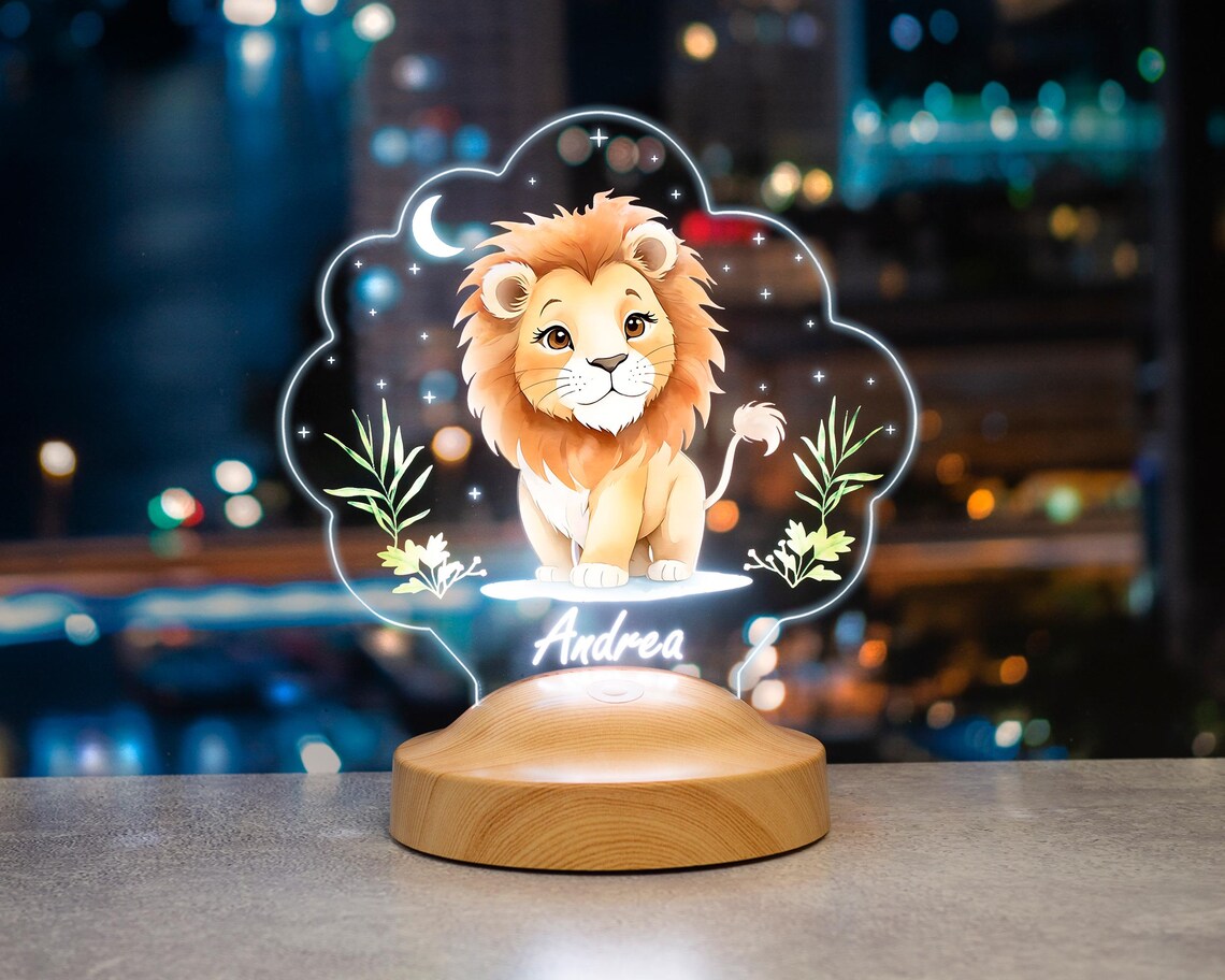 Personalisierte Baby-Löwe Lampe – Das perfekte Geschenk für Jungen