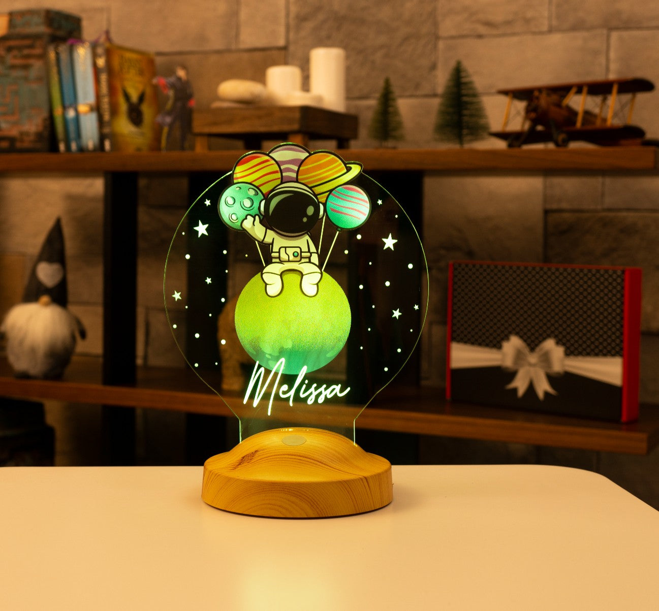 Astronaut Personalisierte Kinderzimmer Lampe mit UV Druck