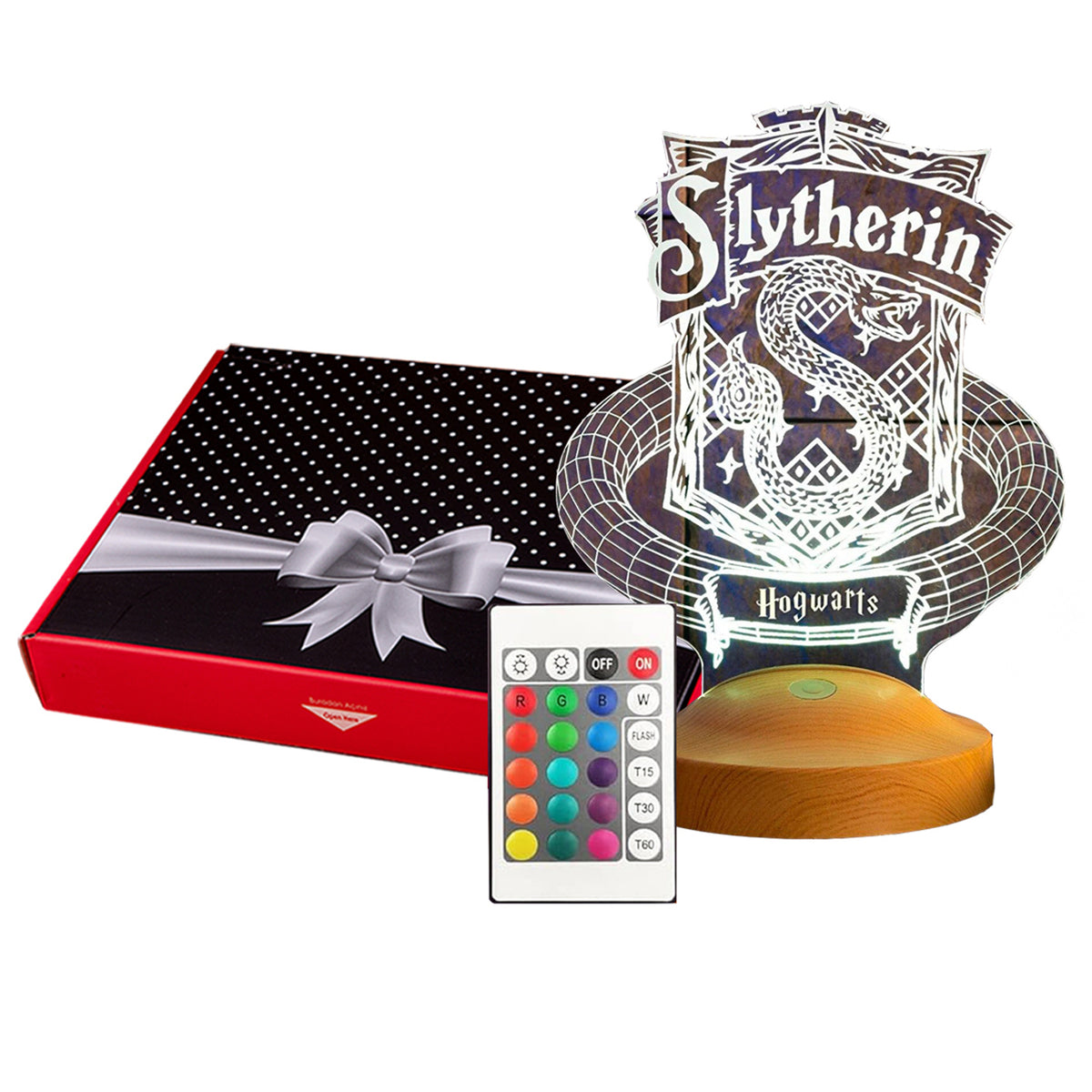 Magische 3D-LED-Lampe im Hausstil – Individuelles Geschenk für Fantasy-Fans