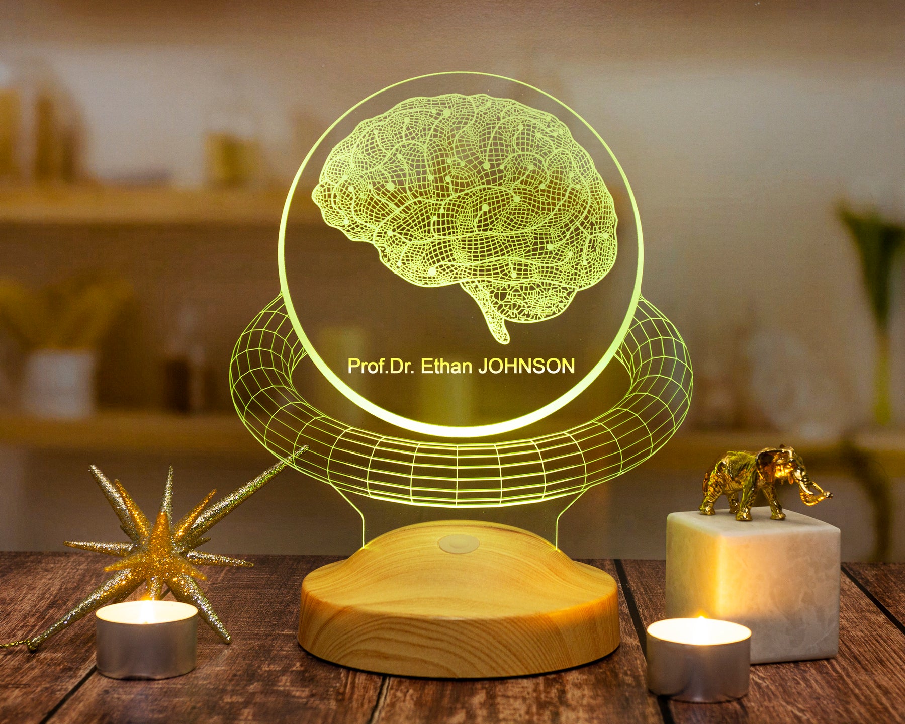 Personalisierte Gehirn 3D-Lampe für Schulpsychologen, Psychologie mit Gravur
