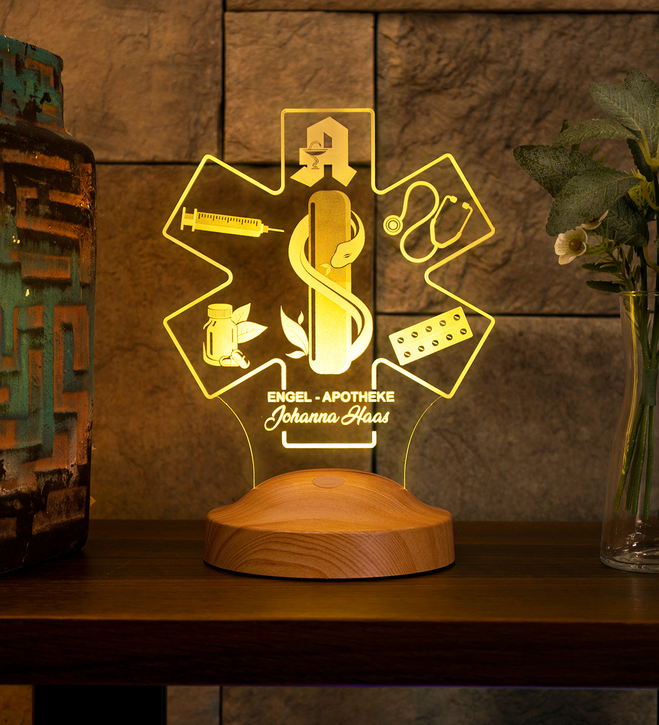 Apotheker Apothekerin Personalisierte Geschenke 3D Led Lampe mit Gravur