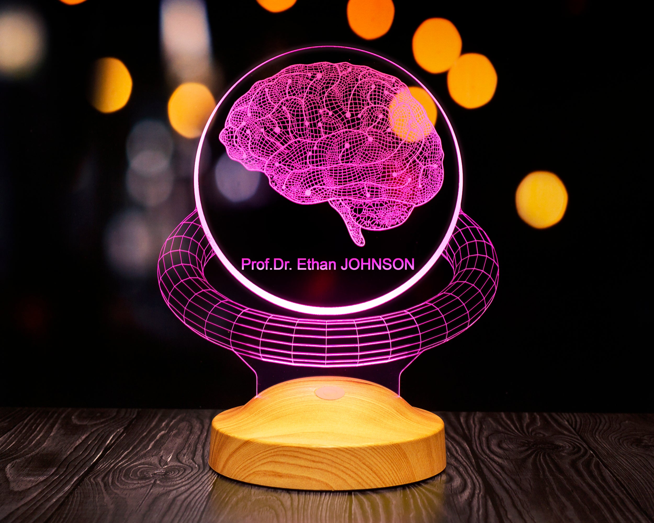 Personalisierte Gehirn 3D-Lampe für Schulpsychologen, Psychologie mit Gravur