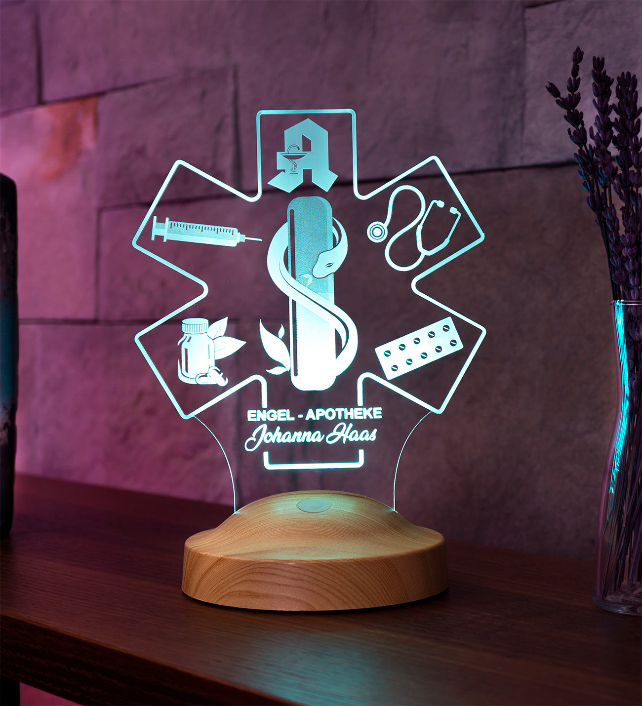 Apotheker Apothekerin Personalisierte Geschenke 3D Led Lampe mit Gravur