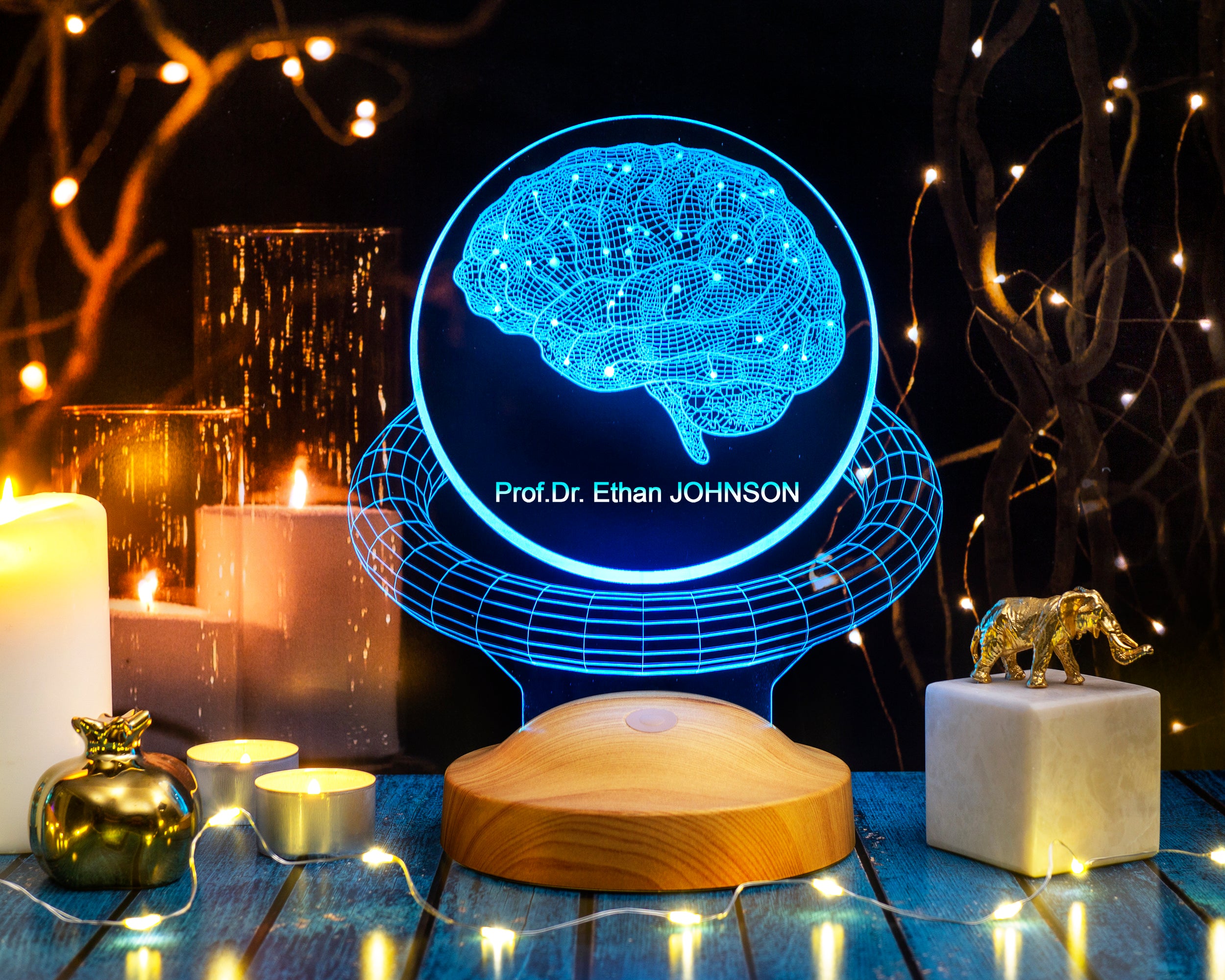 Personalisierte Gehirn 3D-Lampe für Schulpsychologen, Psychologie mit Gravur