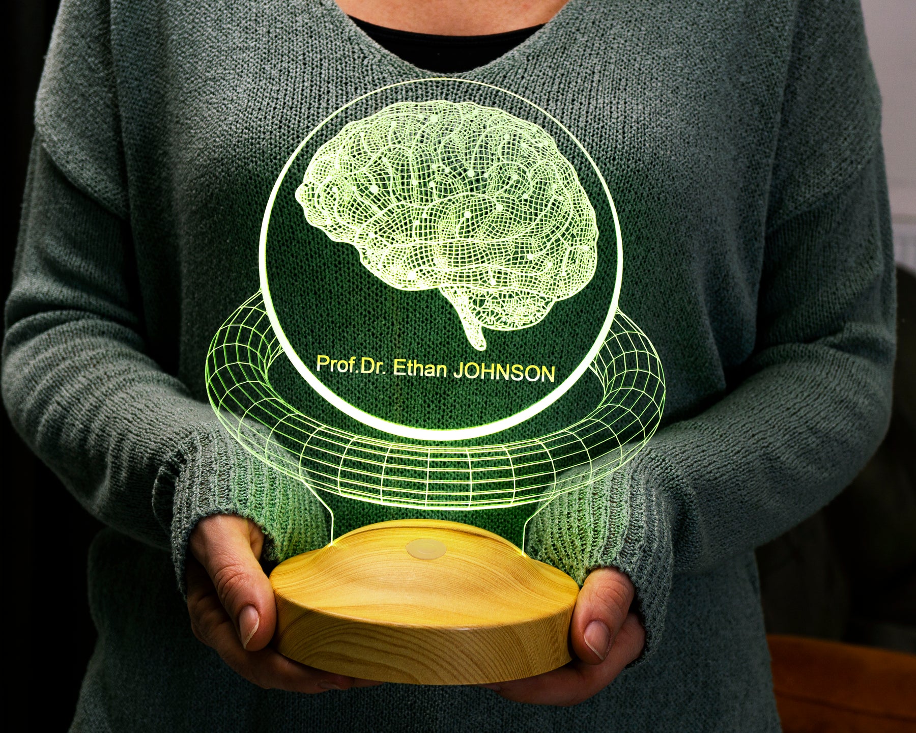 Personalisierte Gehirn 3D-Lampe für Schulpsychologen, Psychologie mit Gravur