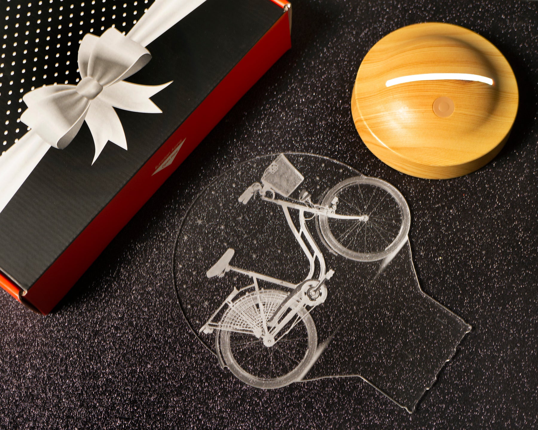 Fahrrad Motiv Personalisierte Lampe mit Wunschtext